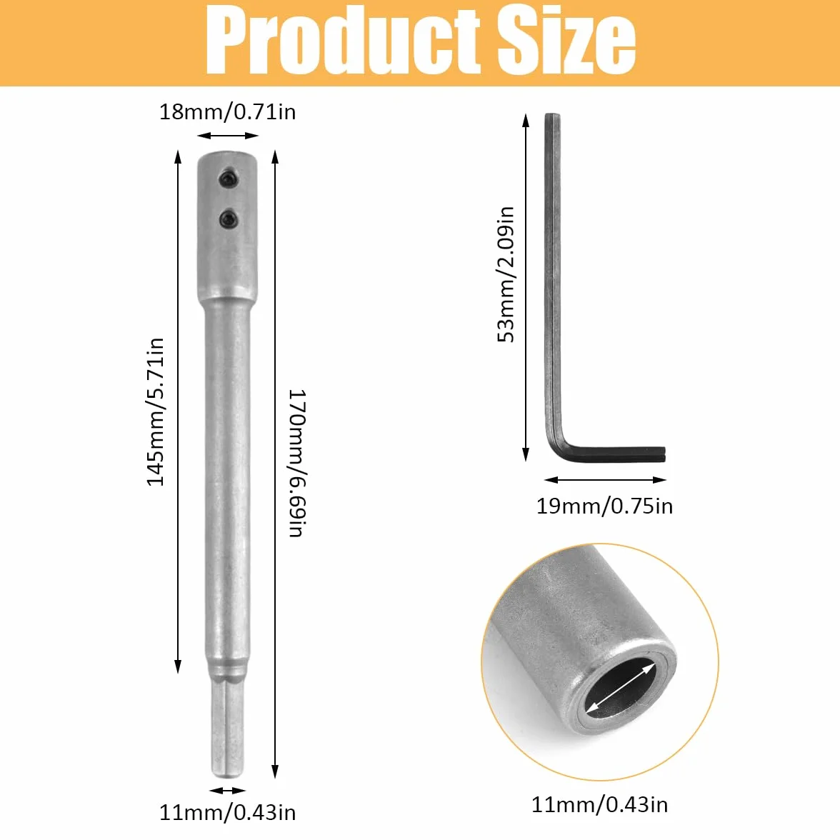 Przeduka Forstnera 170 mm trójkątny trzpień 53 mm stal węglowa