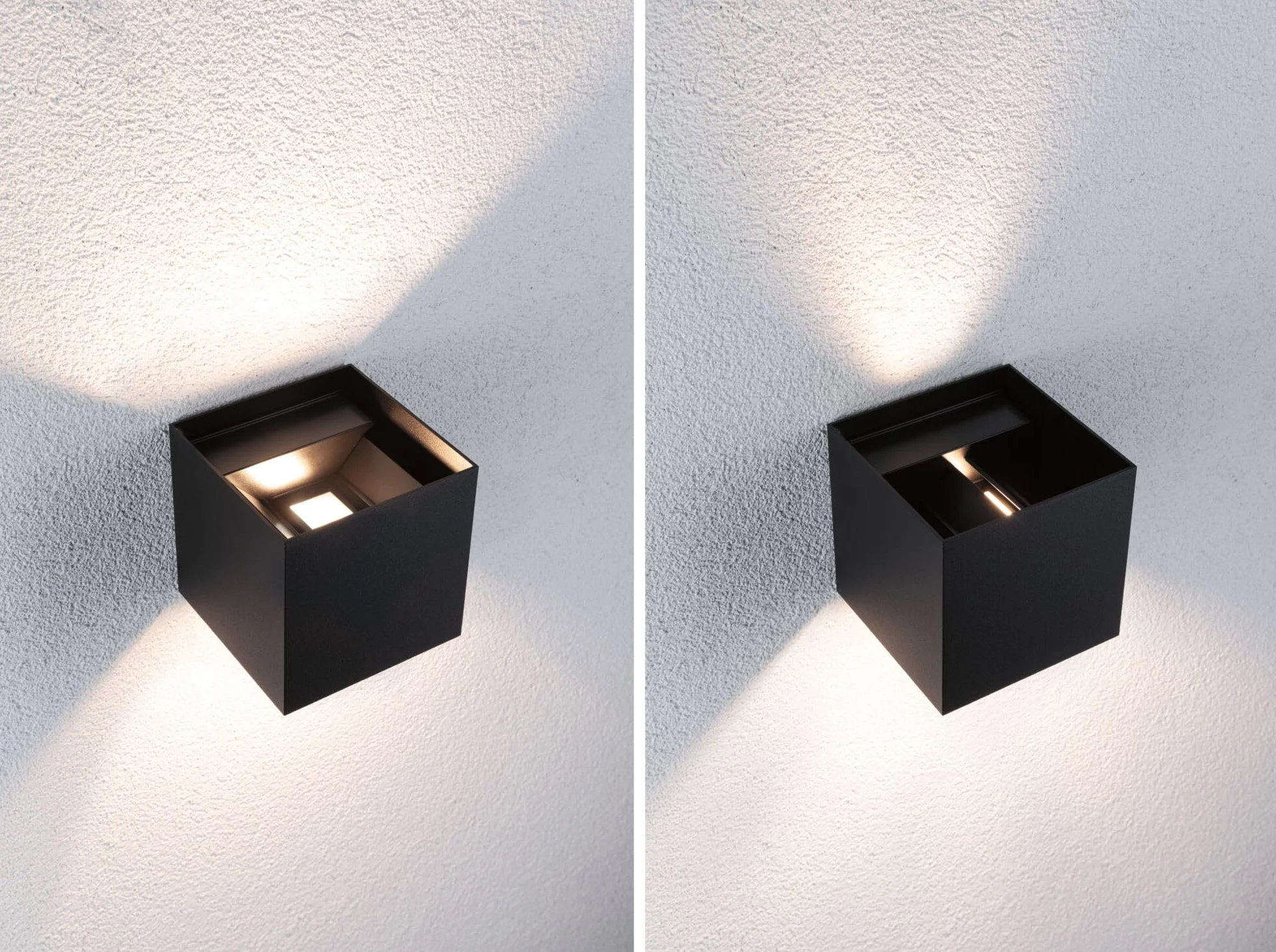 Paulmann 94847 LED oprawa na ścianę zewnętrzną Cybo IP44 2x2,5W 2x150lm ściemniania 100x100mm antracyt aluminium RGBW