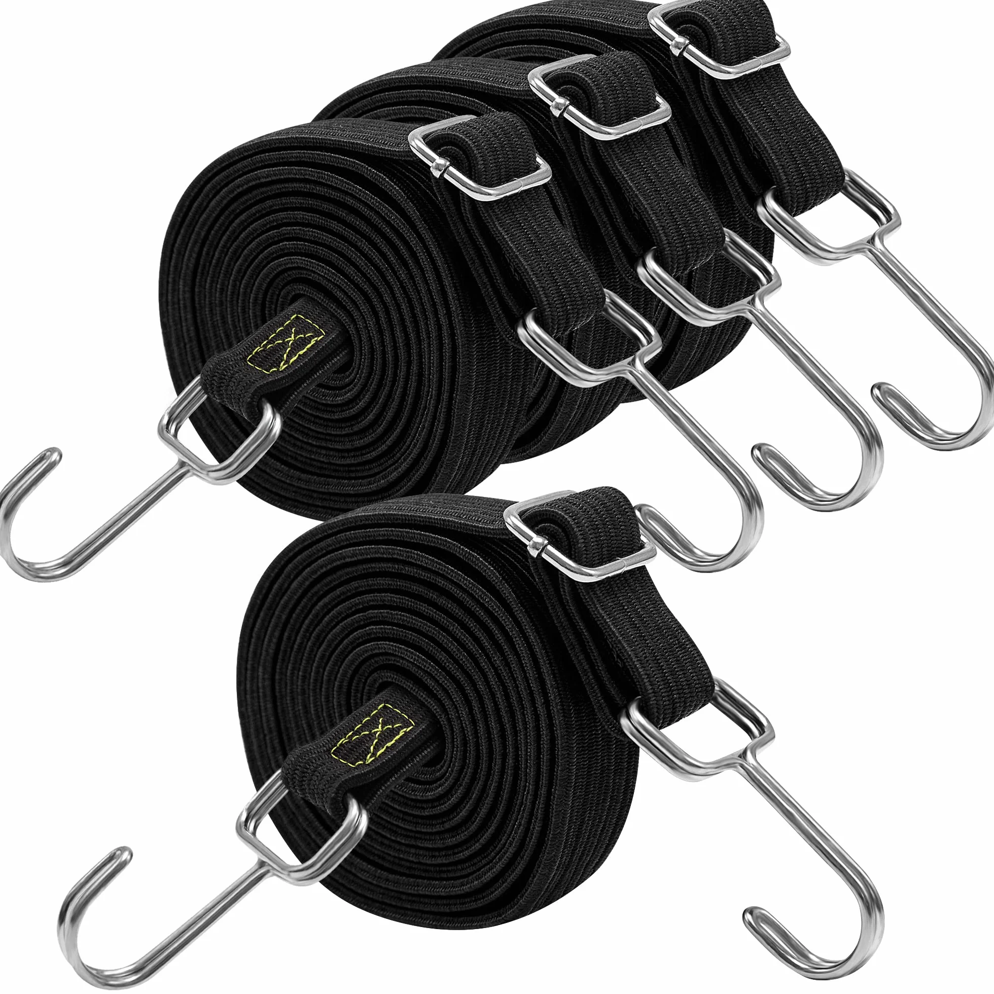 Heavy Duty Outdoor Bungee Cords 80 Inch Adjustable with Hooks High Elastic Rubber Straps for Luggage Roof Racks Cargo