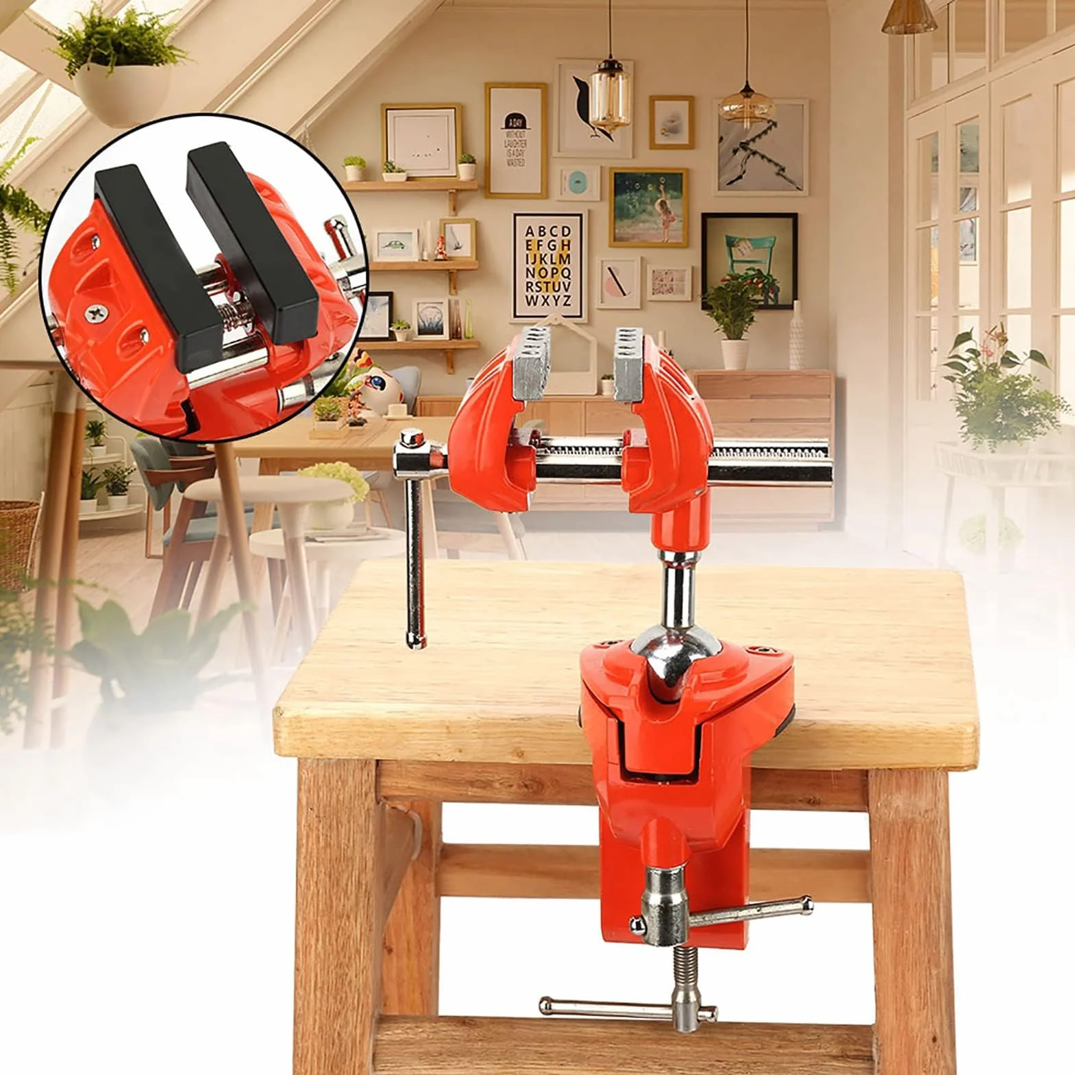 Cocoarm Mini imadło obrotowe 360° regulowane 70 mm imadło zaciskowe z obrotową stopką do prac stolarskich