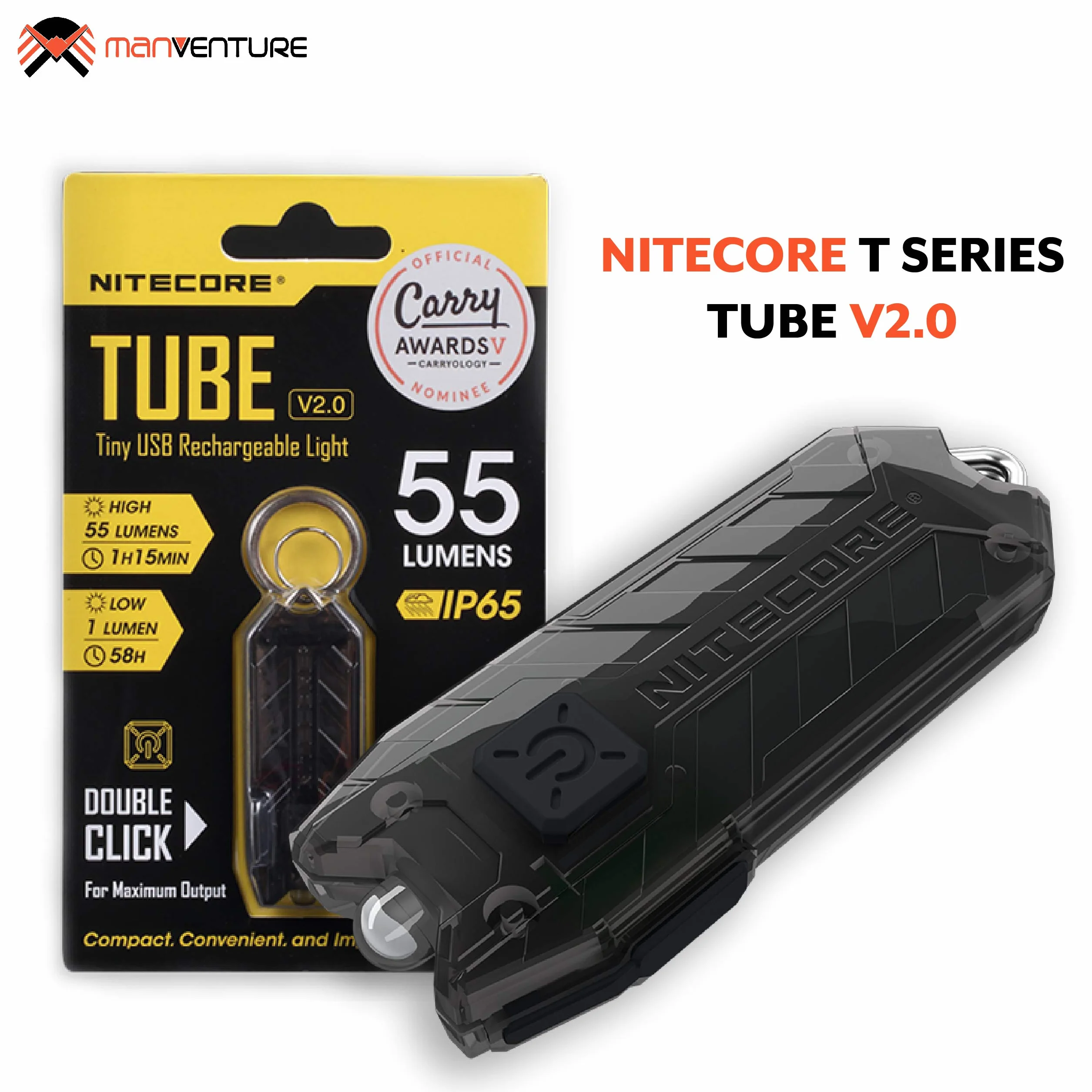 Nitecore Lampa Brelok V2.0 55 lumenów USB Akumulator 9,6g Czarny
