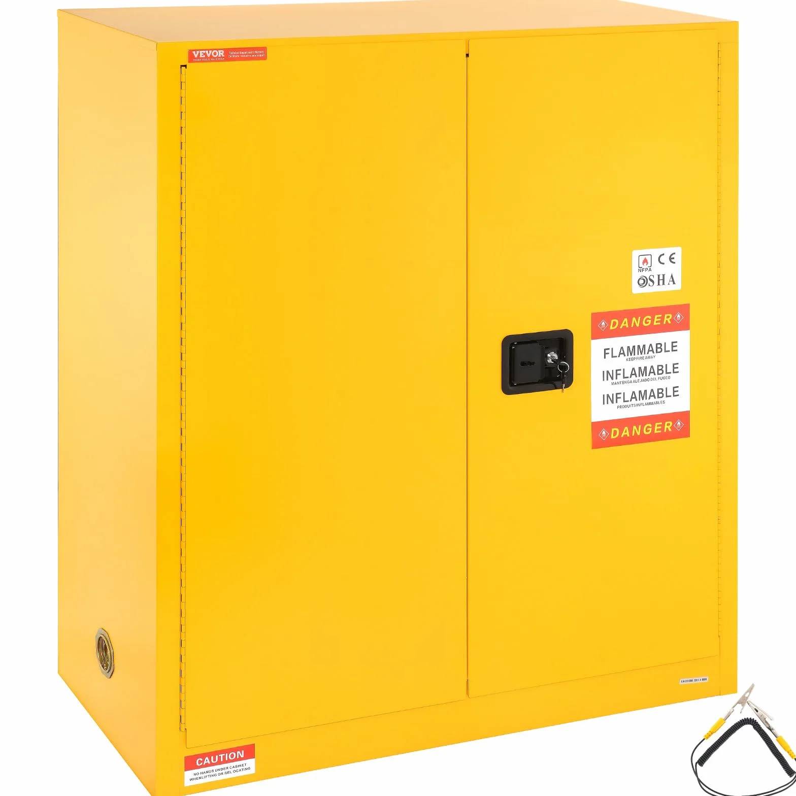 VEVOR Szafka bezpieczeństwa na produkty łatwopalne 113,6 l 109,5 x 46 x 127,3 cm ognioodporna stal walcowana na zimno