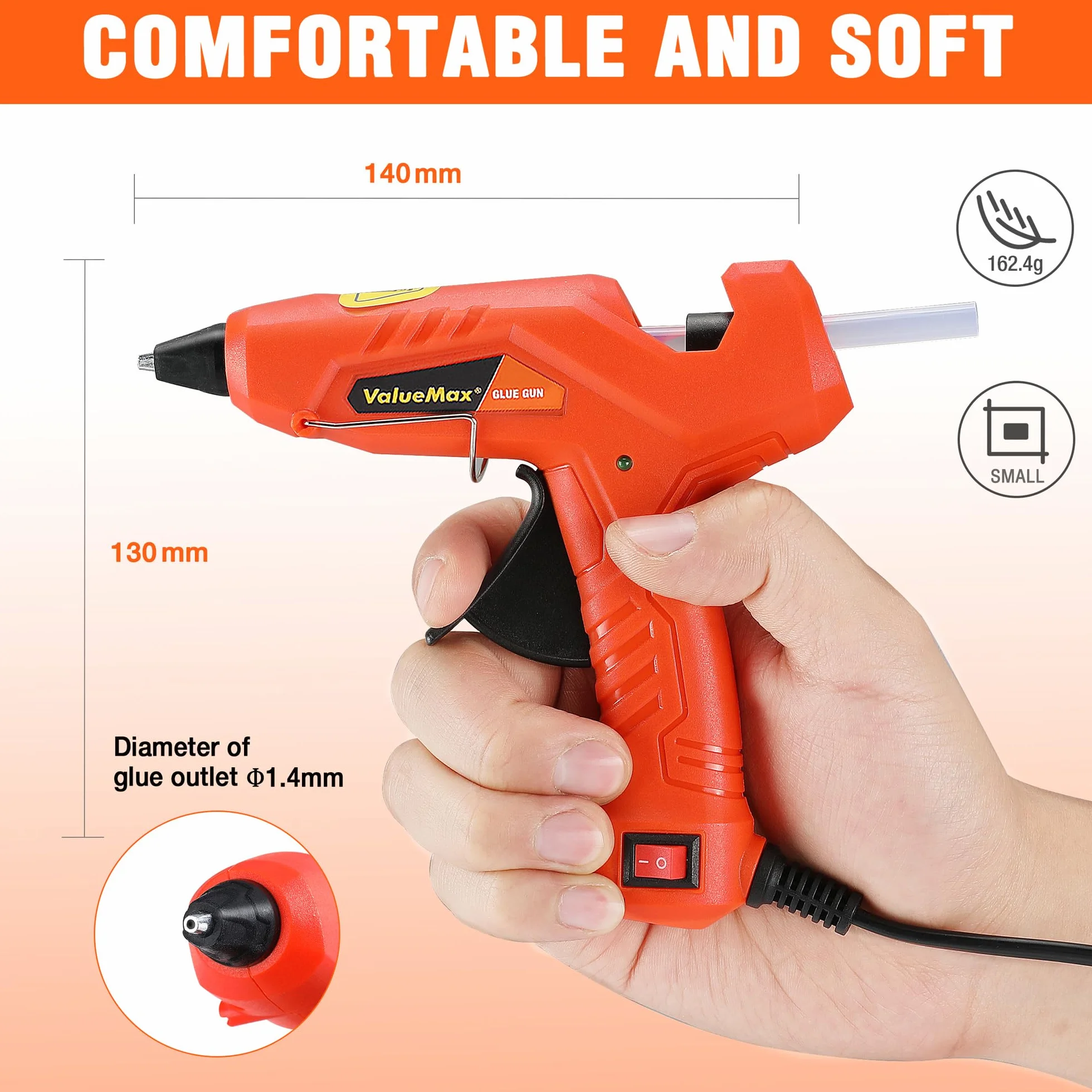 ValueMax Pistolet do klejenia na gorąco 30 W 7 x 100 mm z 20 klejami