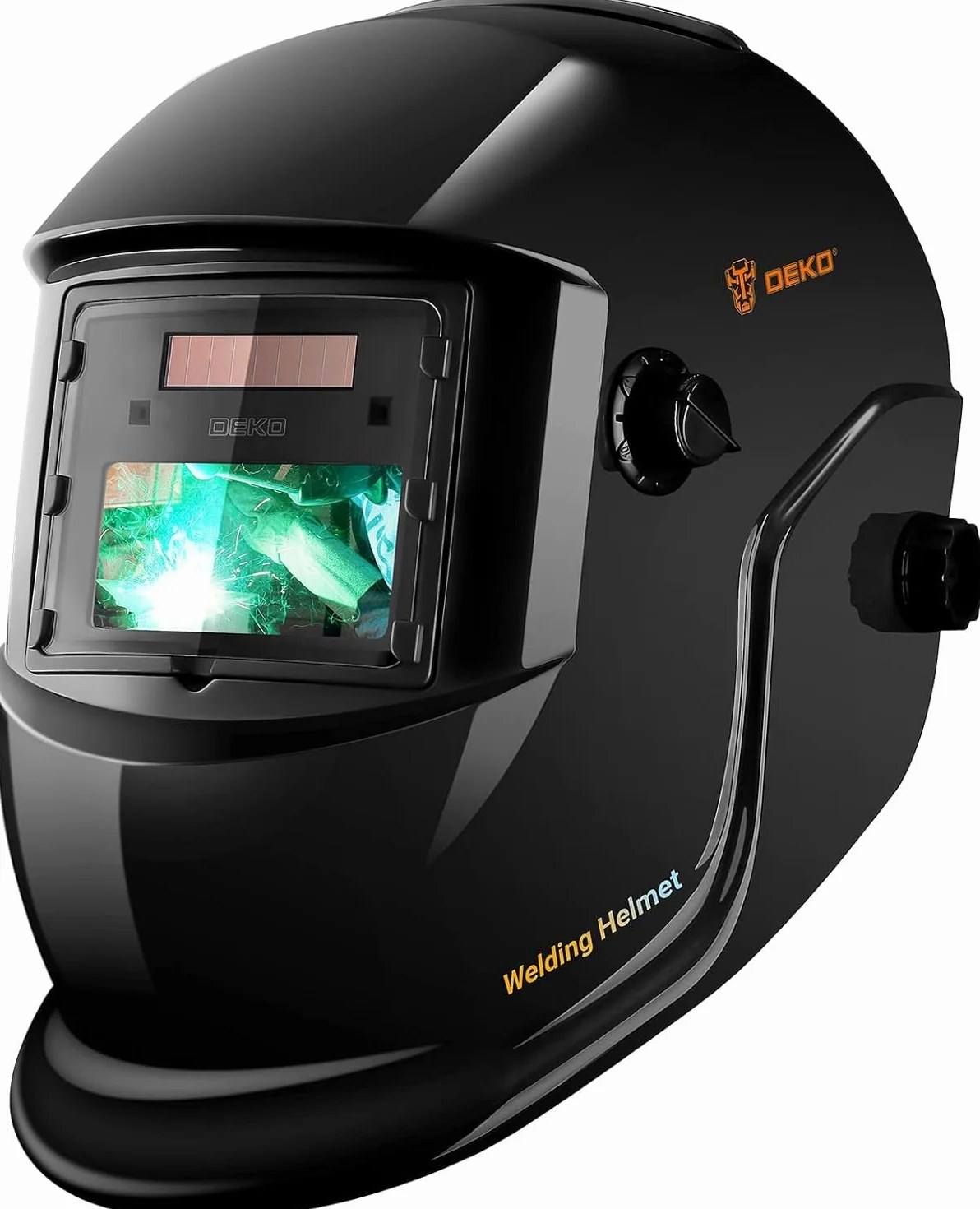 Kask spawalniczy automatyczny True-Color zasilany energią słoneczną: DEKO kask spawalniczy do samochodu, maska spawalnicza do ARC MMA MIG TIG, parasol spawalniczy DIN 4/9-13, klasa optyczna 1/1/1/2