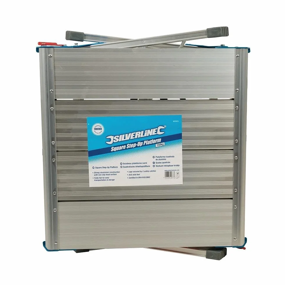Silverline Tools 600905 Kwadratowa platforma step-Up 150 kg, srebrna