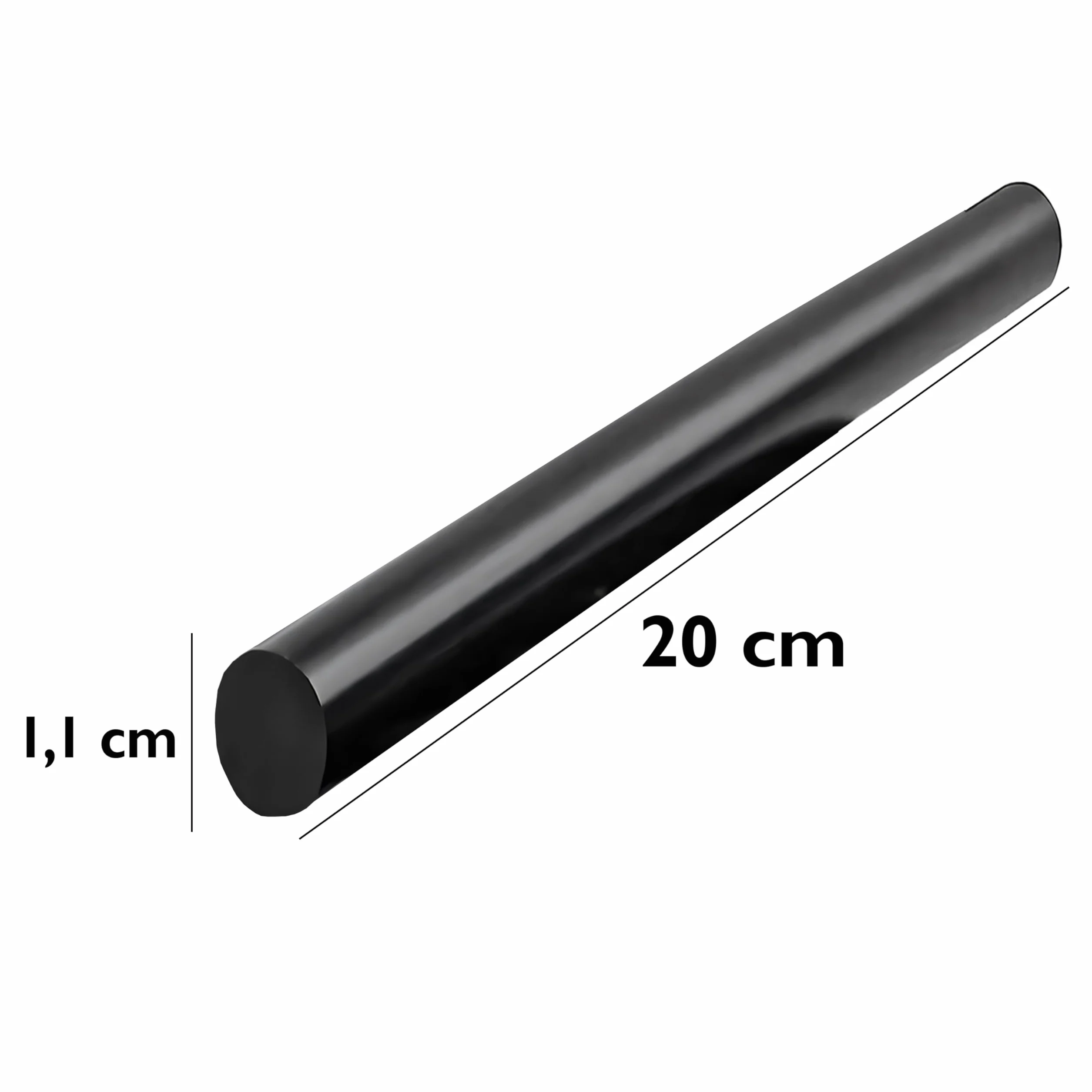Retoo Pałeczki do klejenia na gorąco 11 mm x 200 mm 46 sztuk czarne do pistoletu