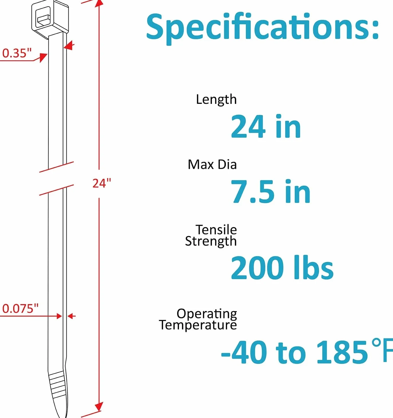 SWEED Opaski kablowe 600 mm UV odporne przemysłowe czarne