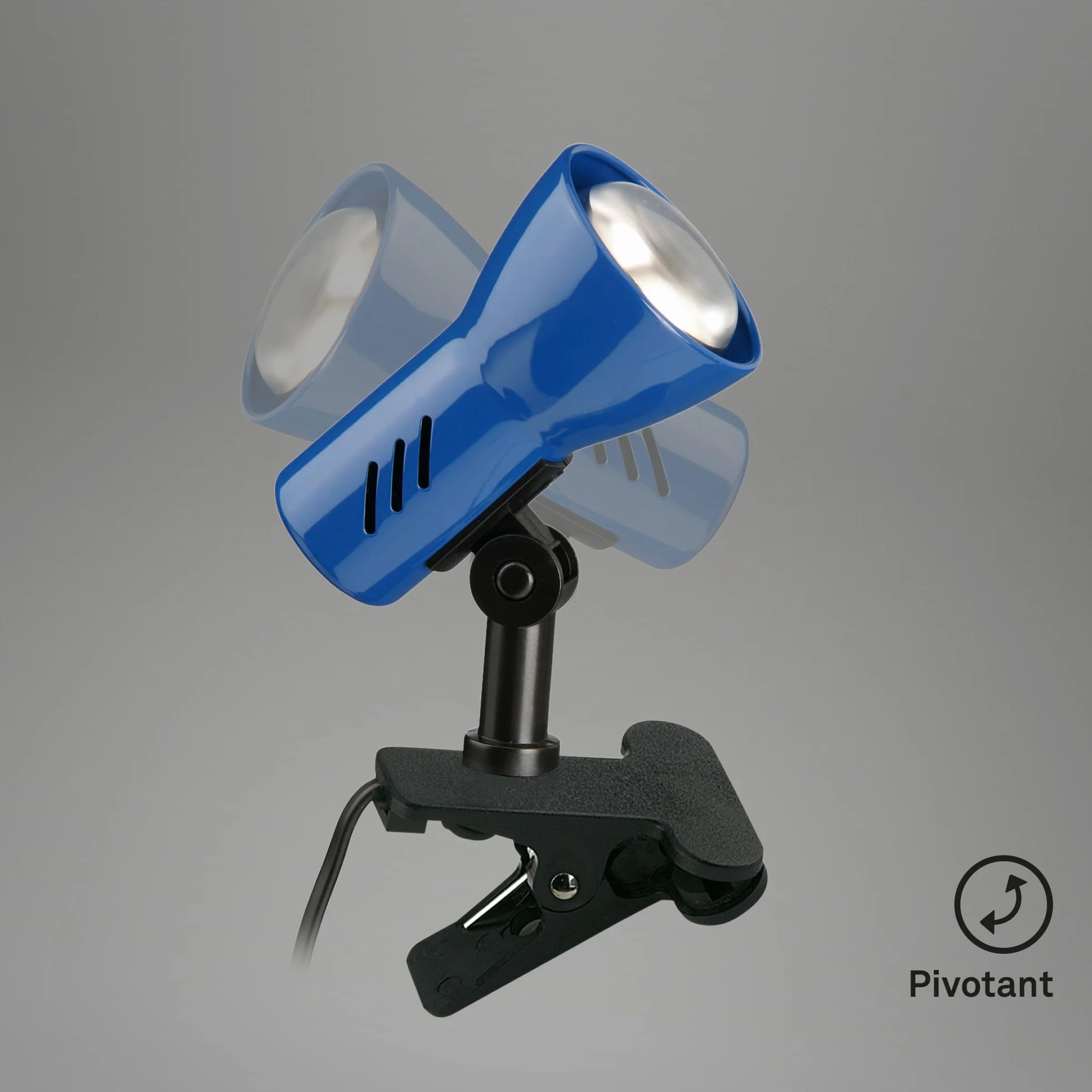Briloner Leuchten lampa zaciskowa obrotowa wychylna z włącznikiem sznurkowym niebieska 40 W metal