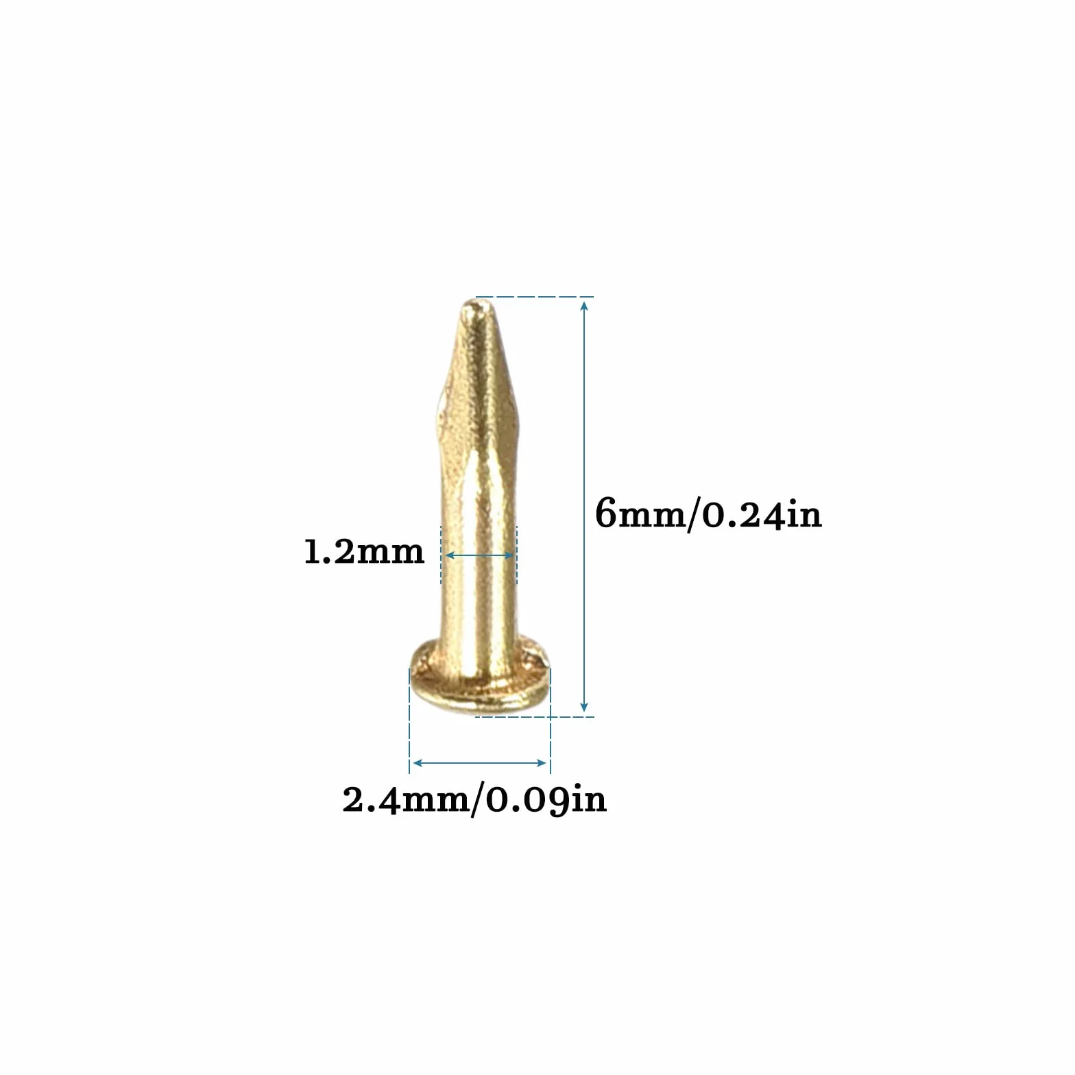 QUARKZMAN małe gwoździe 1,2 x 6 mm 200 szt. czarne DIY dekoracyjne