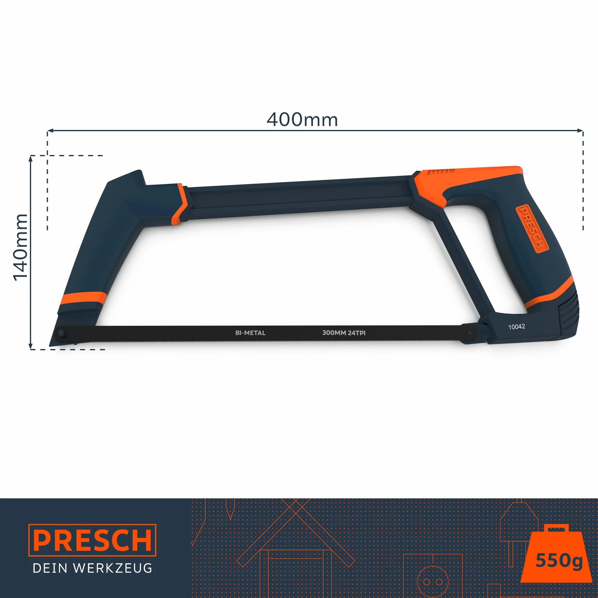 Presch Piła do metalu 300 mm z wymiennym ostrzem