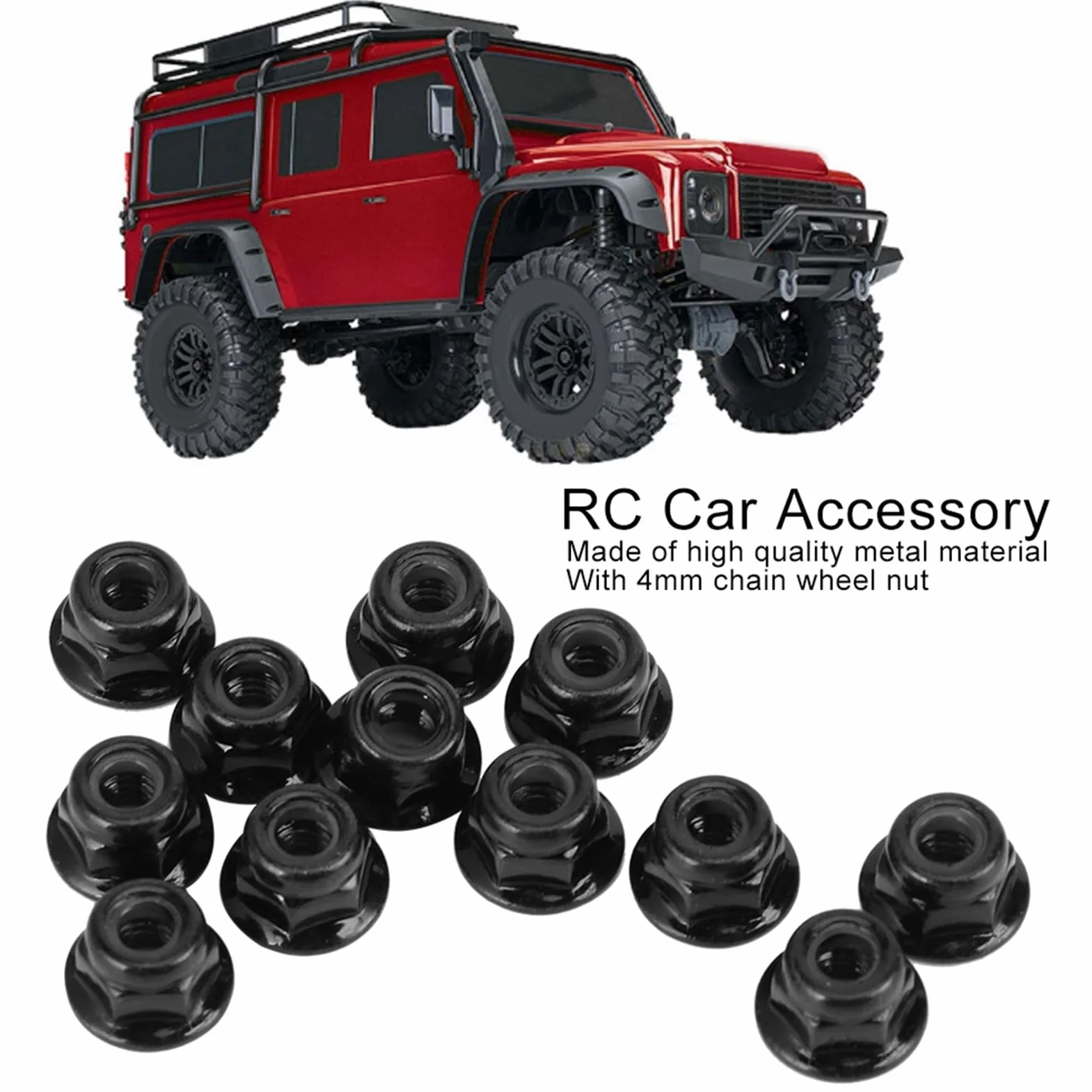 Nakrętki zabezpieczające RC 4 mm metalowe do Axial SCX10 90046 1/10