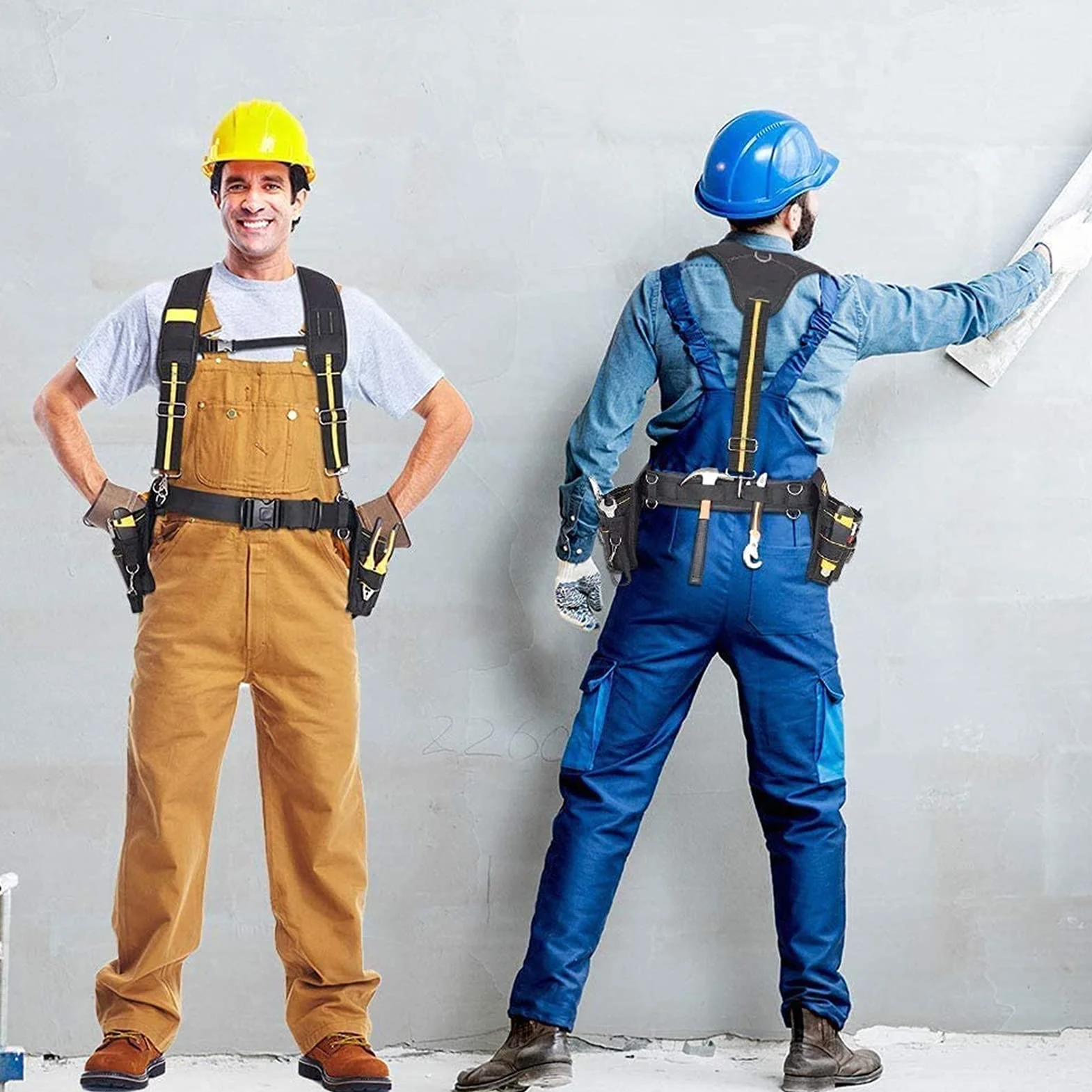 Szelki Y-kowe z kieszeniami na narzędzia, otwór na telefon, dla stolarzy i elektryków
