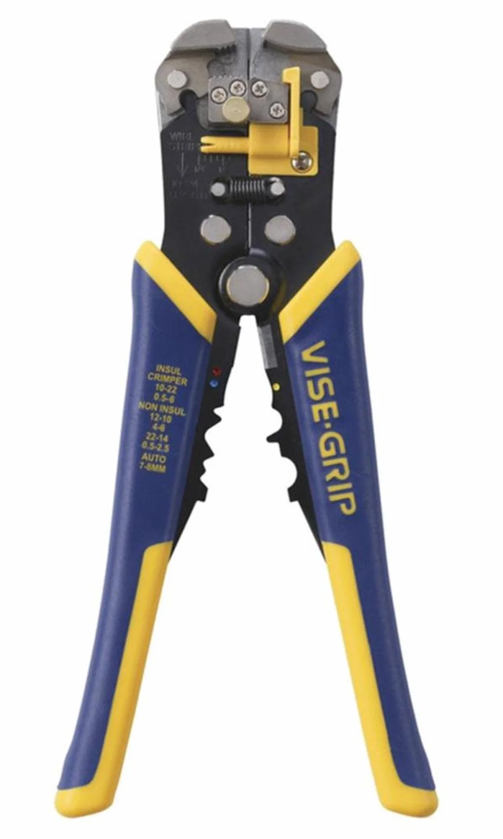 IRWIN VISE-GRIP Ściągacz izolacji samoregulujący 8-calowy niebieski/żółty