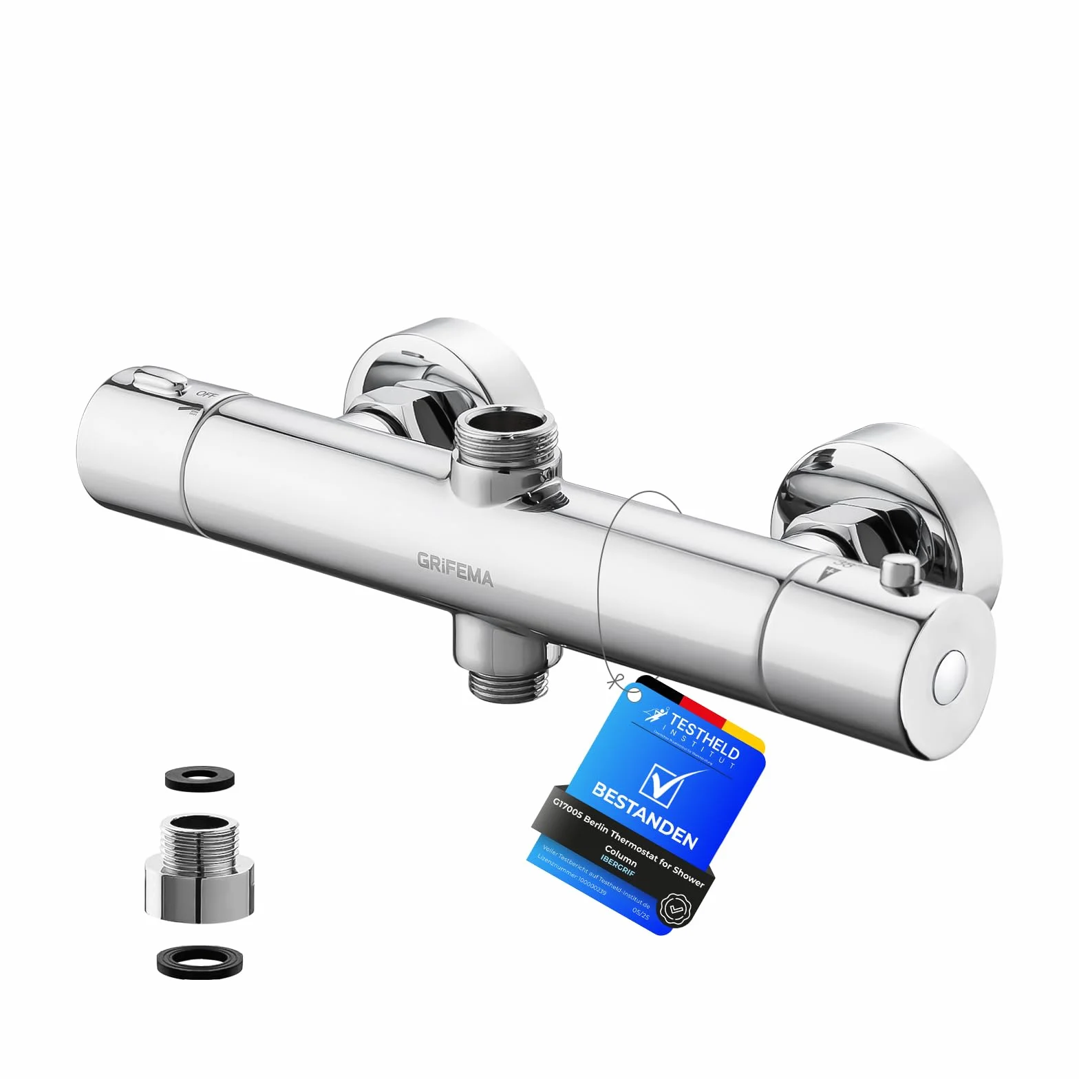 GRIFEMA G17005 bateria termostatyczna prysznicowa, chrom, 3/4" i 1/2"