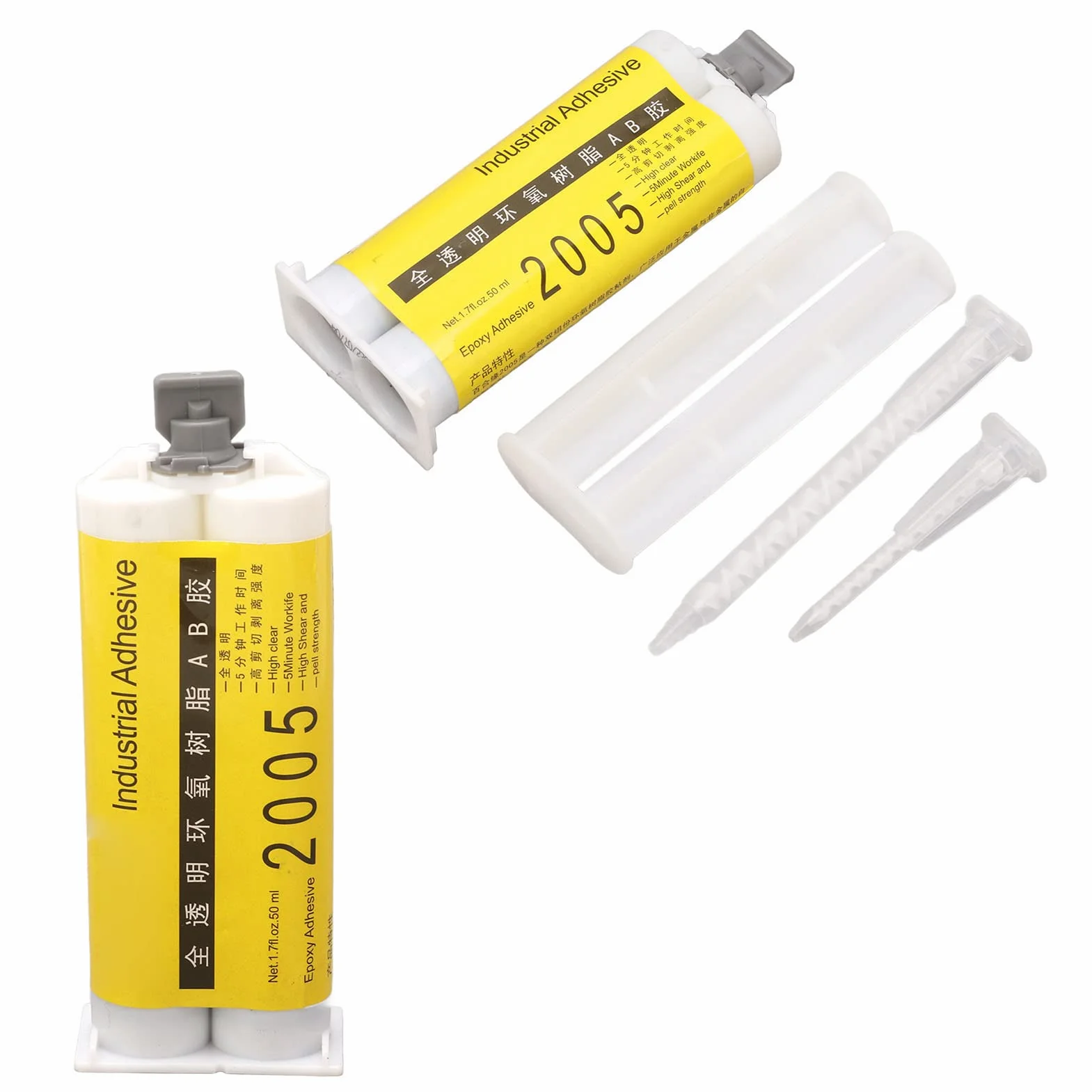 Klej AB Żywica 50 ml Wysoka lepkość Przezroczysty Czas utwardzania 5 min Klejenie Metal Ceramika Drewno Szkło Plastik