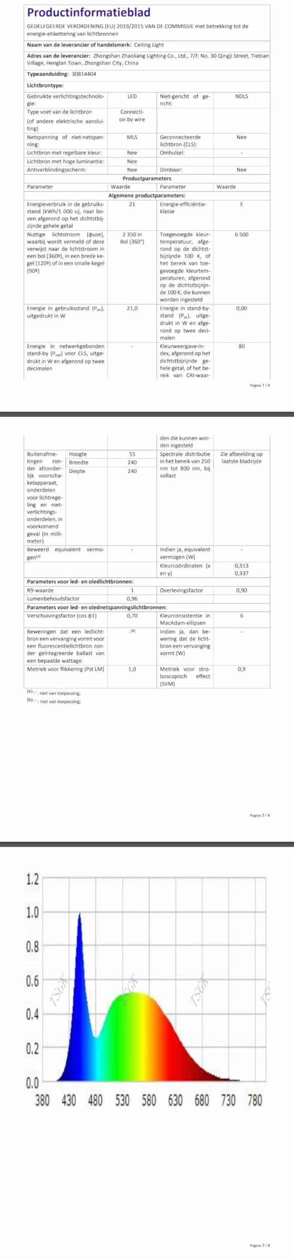 DELIPOP Nowoczesna lampa sufitowa LED, 21 W, 2350 lm, akrylowa kwadratowa lampa sufitowa, czarno-białe oświetlenie sufitowe do przedpokoju, biura, sypialni, kuchni, salonu, zimna biel, 6000 K