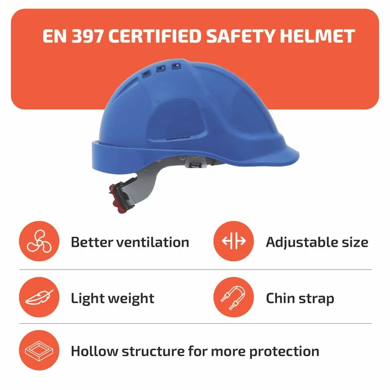 Kask budowlany regulowany wentylowany z paskiem pod brodą kompatybilne akcesoria