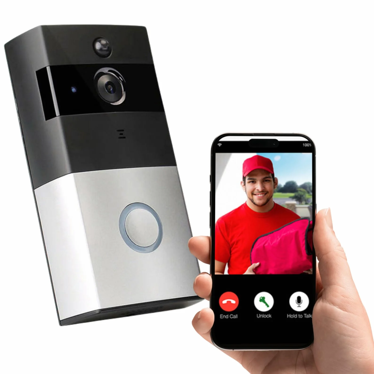 Home>it® dzwonek do drzwi z Wi-Fi i aplikacją – kamera HD 720p, widoczność w nocy, dwukierunkowe audio, wykrywanie ruchu, widok na żywo, ochrona przed kradzieżą