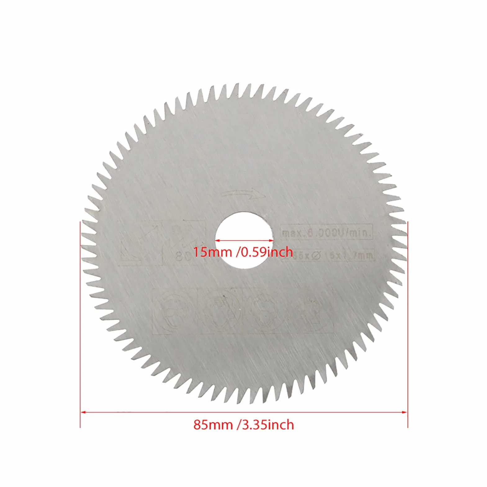 Generic 85mm średnica Wewnętrzna 15mm Brzeszczot z Węglika Tarczowego Szybka Tarcza Tnąca 5 Sztuk