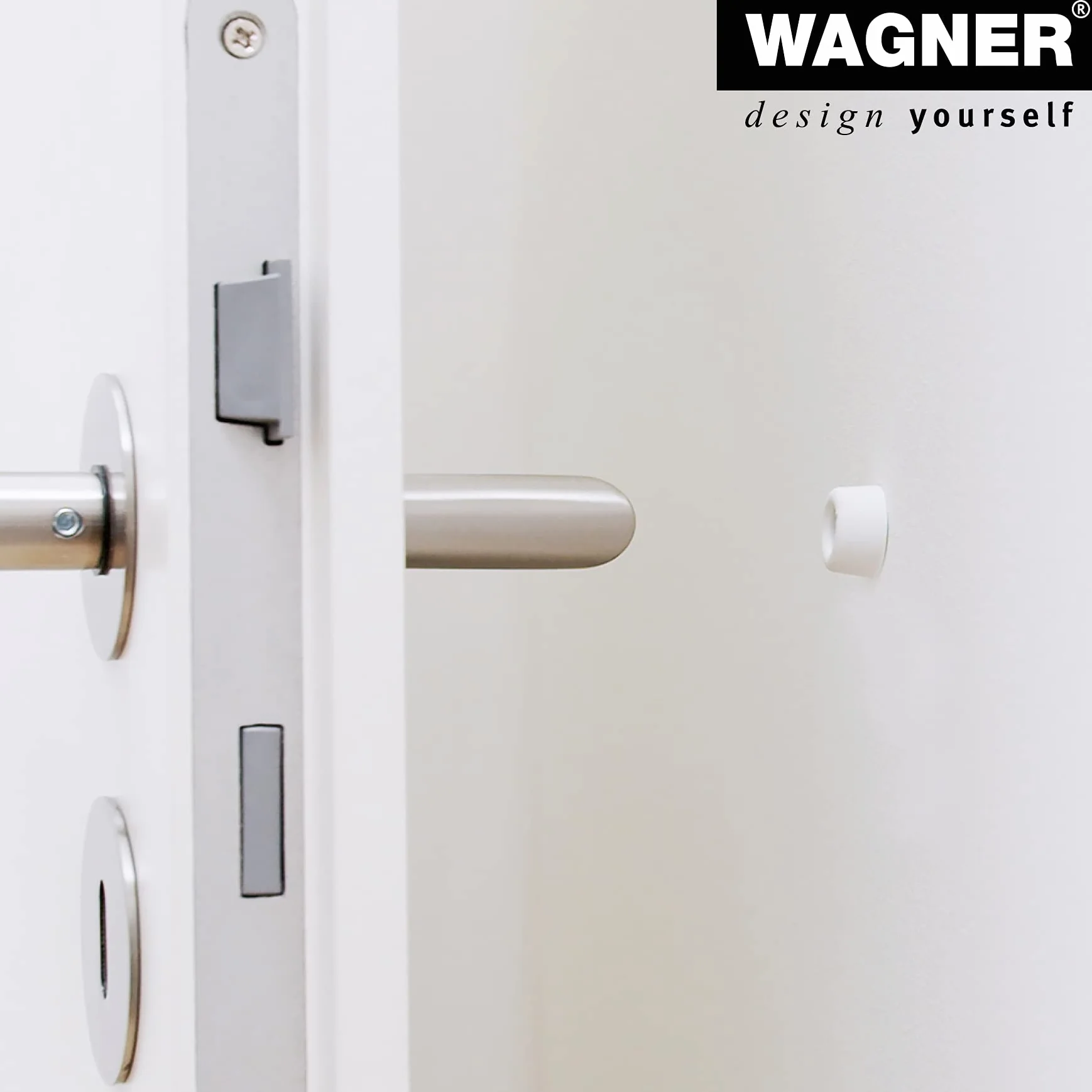 WAGNER Stoper do drzwi ściennych VULKANO MINI 4-częściowy zestaw - średnica Ø 20 x 10 mm, biały