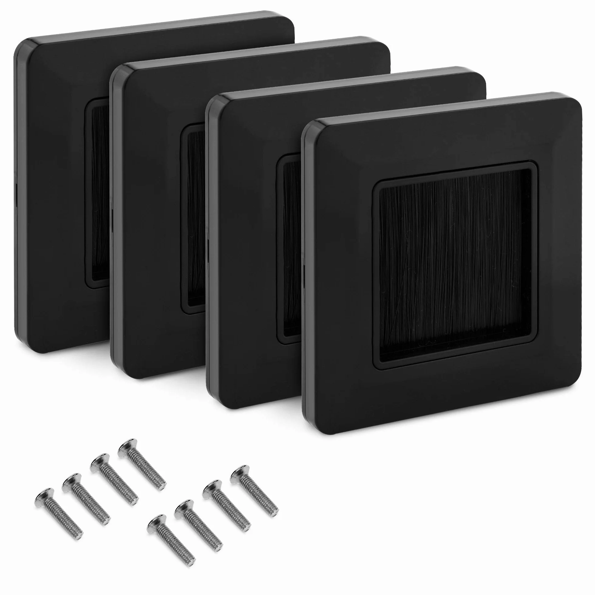 kwmobile Płyta ścienna z szczotką zestaw 4 gniazdo kablowe HDMI TV