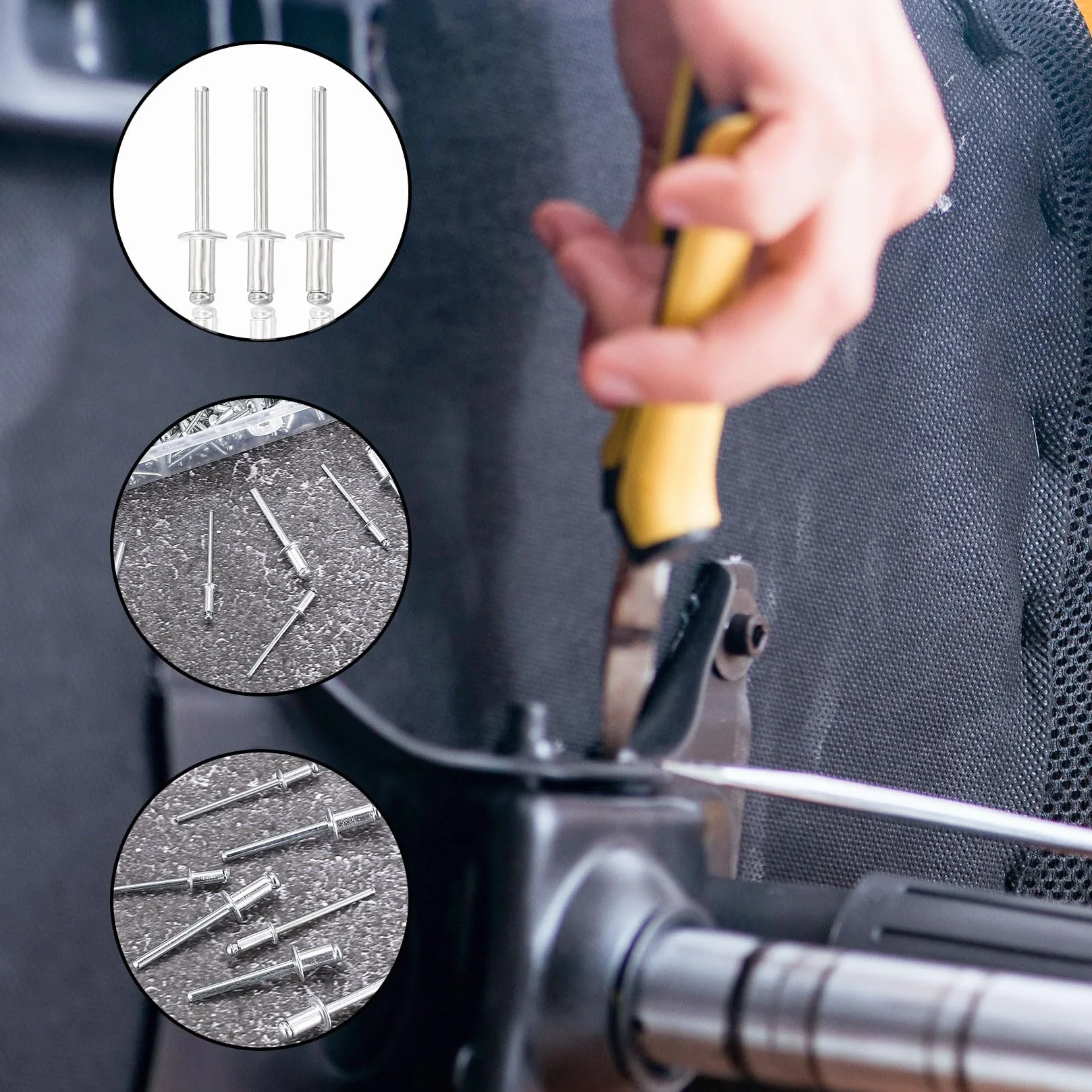 Nity Ślepe Aluminiowe 500 Szt. Mix 5 Rozmiarów 3,2mm 4,8mm Płaskie Głowice do Metalu Drewna Plastiku