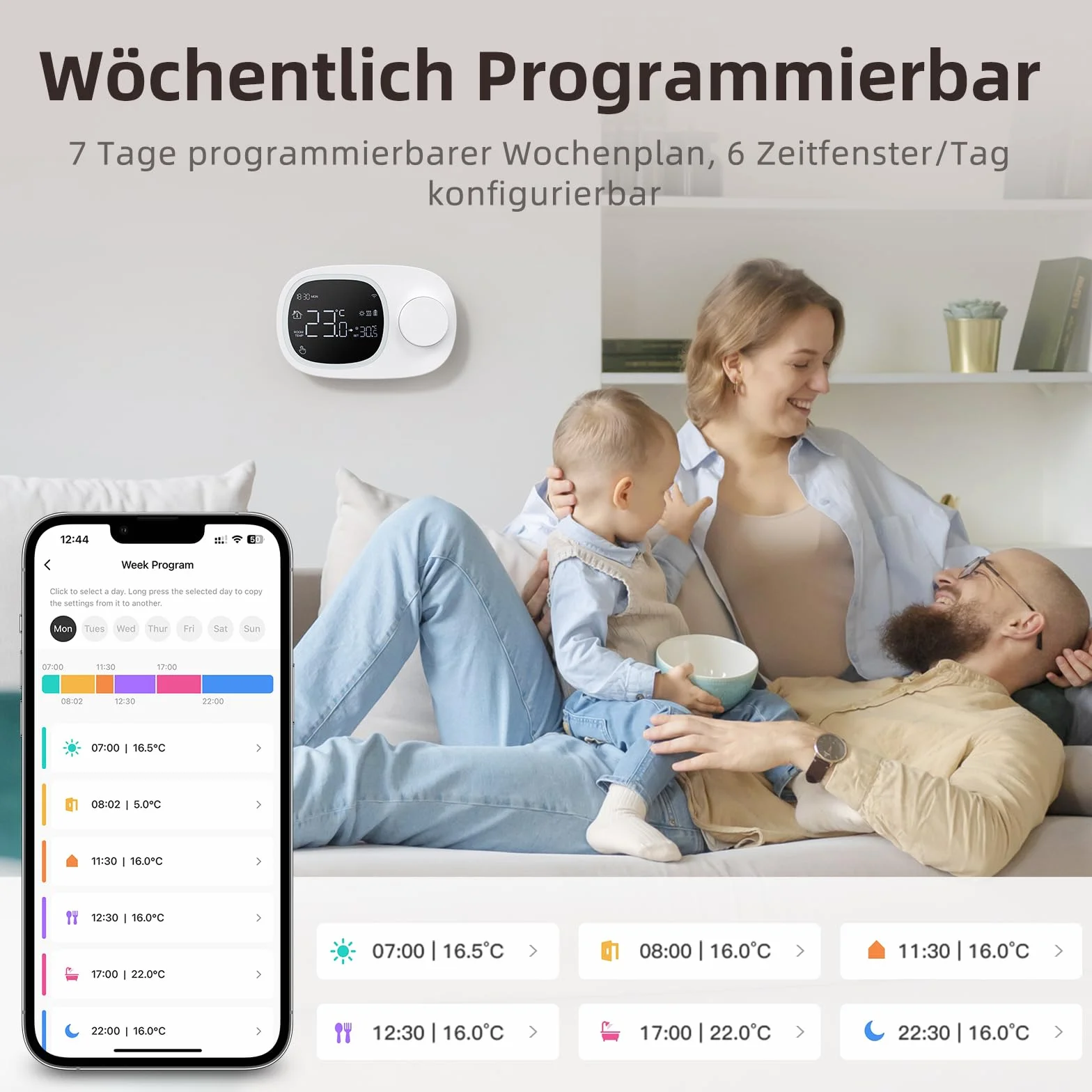 AVATTO Inteligentny termostat WiFi do kotła wodnego i gazowego, programowalny, kompatybilny z Alexa i Google Assistant