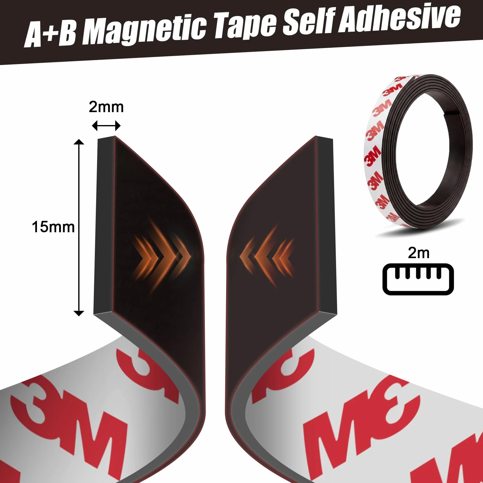 Taśma Magnetyczna Samoprzylepna 2m+2m do Moskitier 2mm×15mm