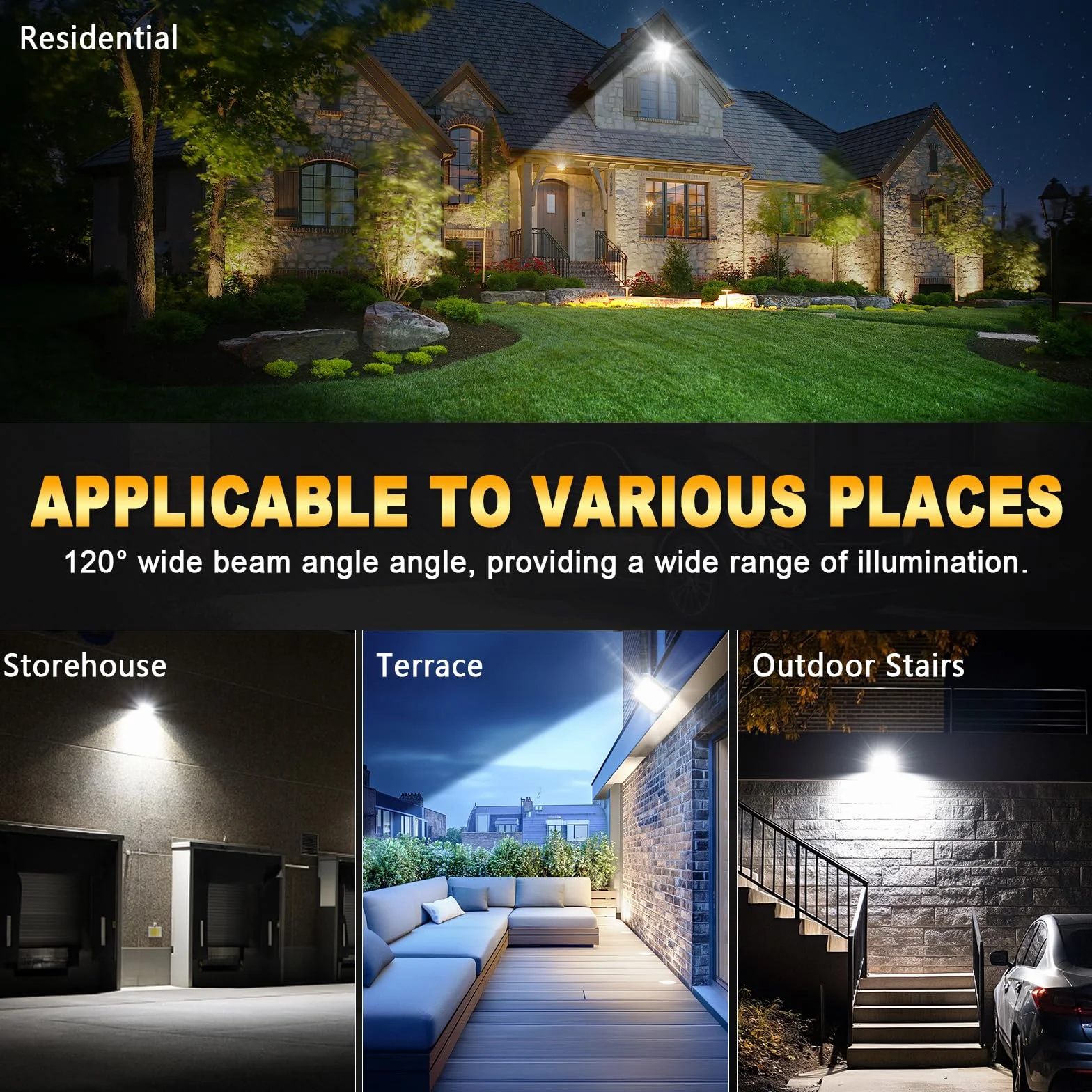 Willpower 50W 5000LM Zewnętrzny reflektor LED do patio ogrodu garażu