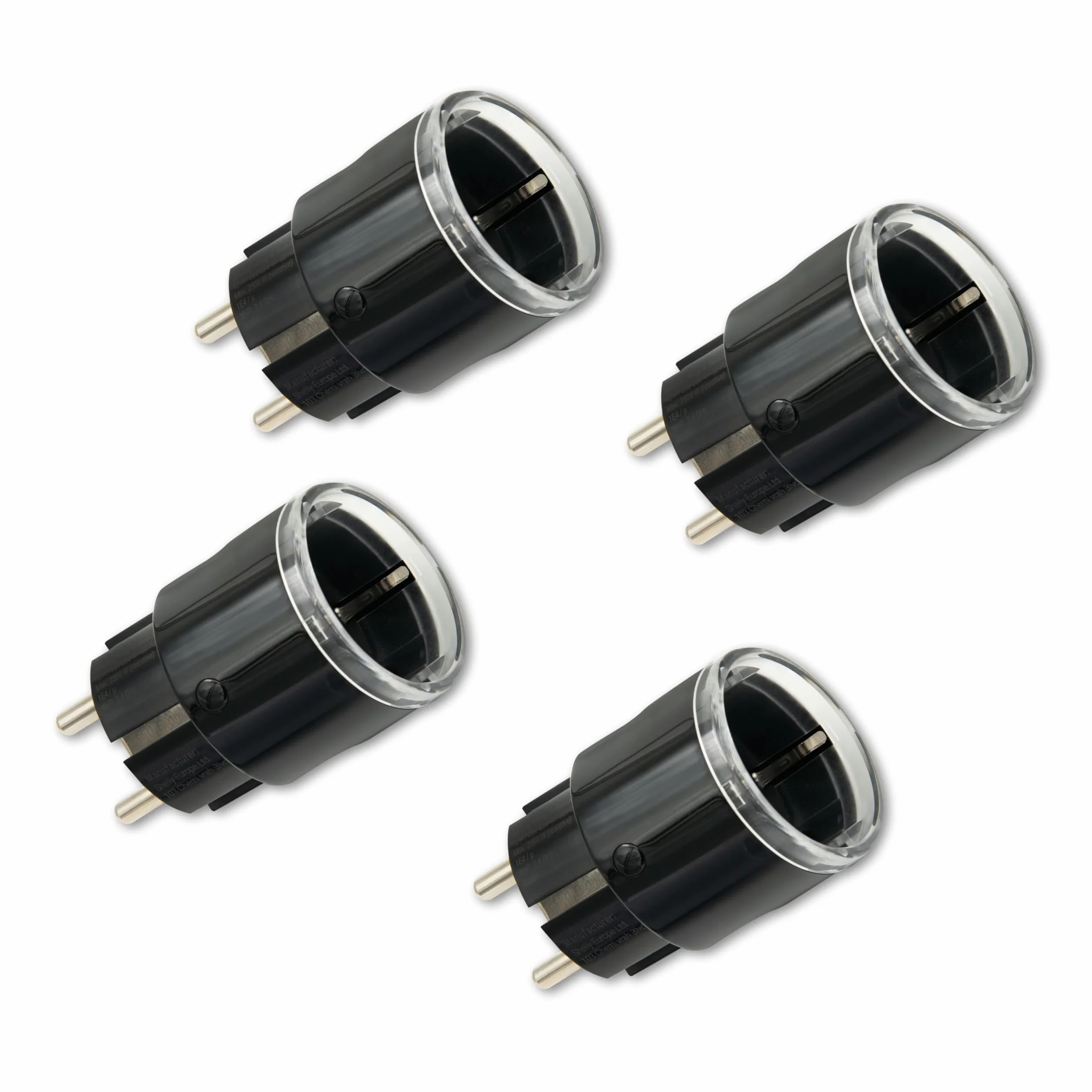 Shelly Plug S MTR Gen3 czarne 4 sztuki inteligentne gniazdko Matter monitorowanie prądu LED