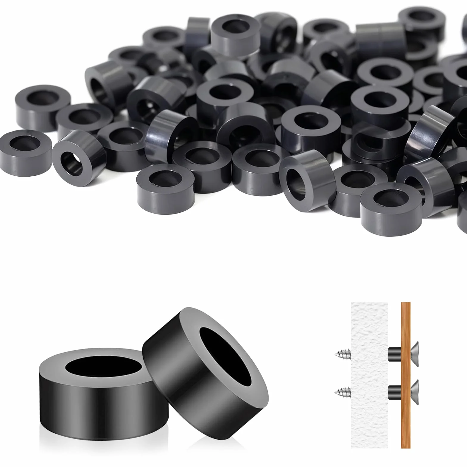 Tulejki dystansowe ABS M6 11x5 mm izolacja gumowe podkładki do płytek drukowanych