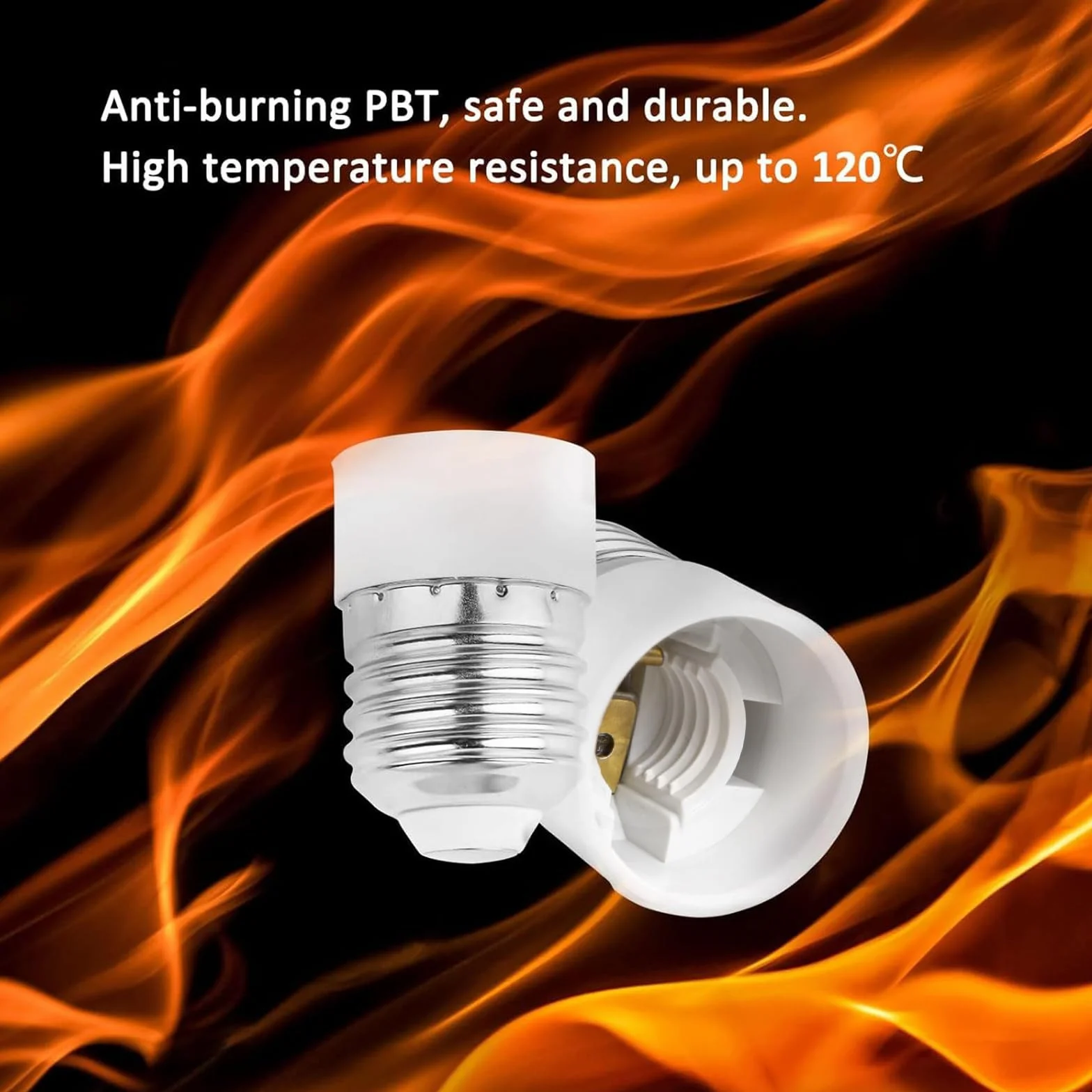 Akynite Adapter E27 na E14 4-pak biały metal tworzywo sztuczne odporne na wysokie temperatury