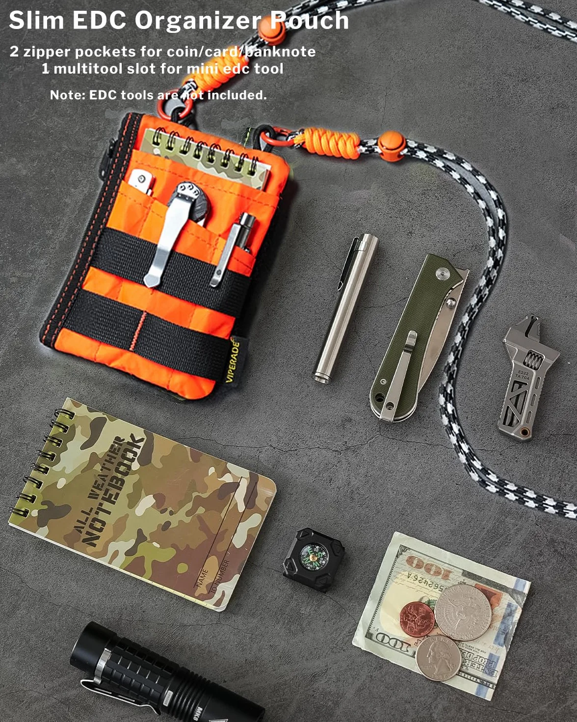 VIPERADE VE16R EDC kieszonkowa torba organizer z paskiem, 5 kieszeni, X-pac Hot
