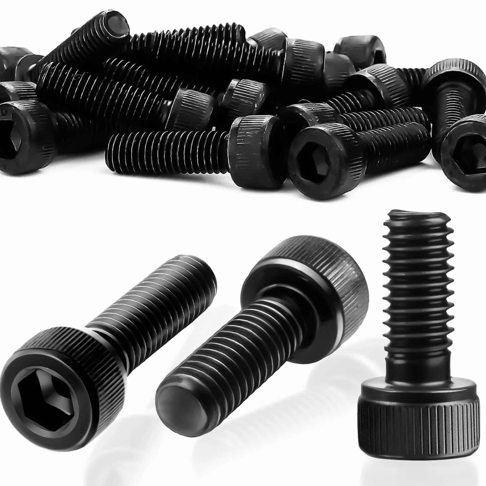 Śruby sześciokątne M3 x 12 mm ze stali węglowej, pełny gwint, 60 sztuk