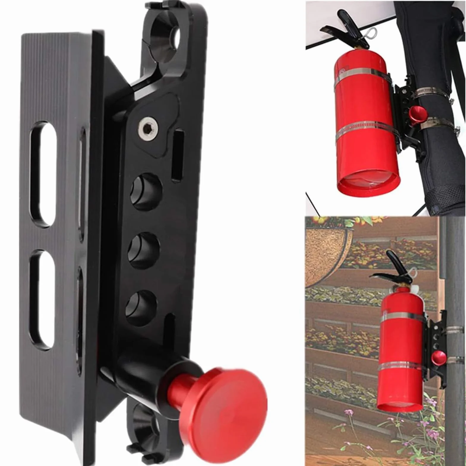 Vehicle Fire Extinguisher Mount, Heavy Duty Boat Bracket, Secure Automotive Holder, Adjustable Safety Clamp Design, Ideal for Picnic, Trailer, Motorhome, Camping, 6.52x1.18 inches