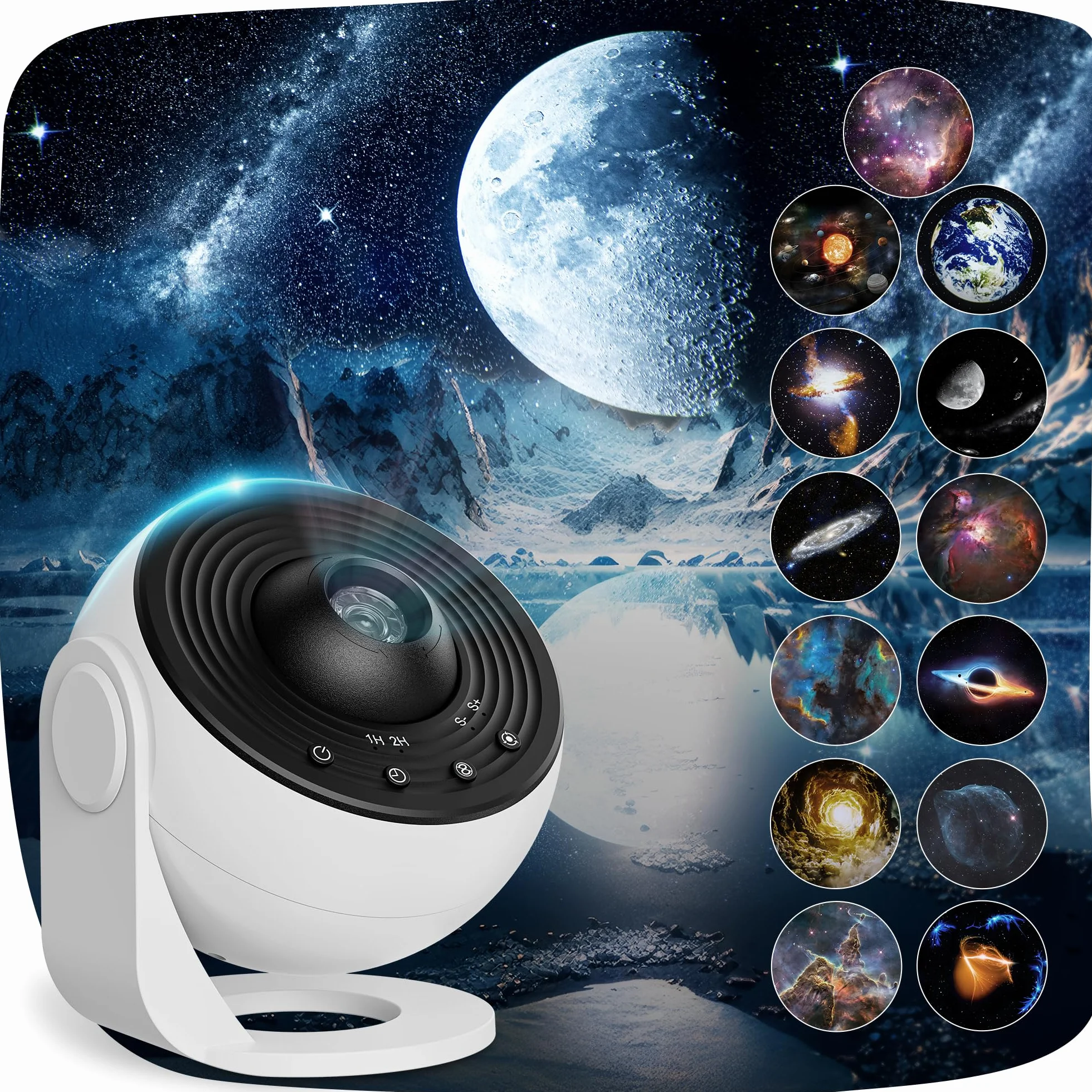 Macchiatto Projektor gwiaździstego nieba Galaxy 13 tarcz planet timer biały