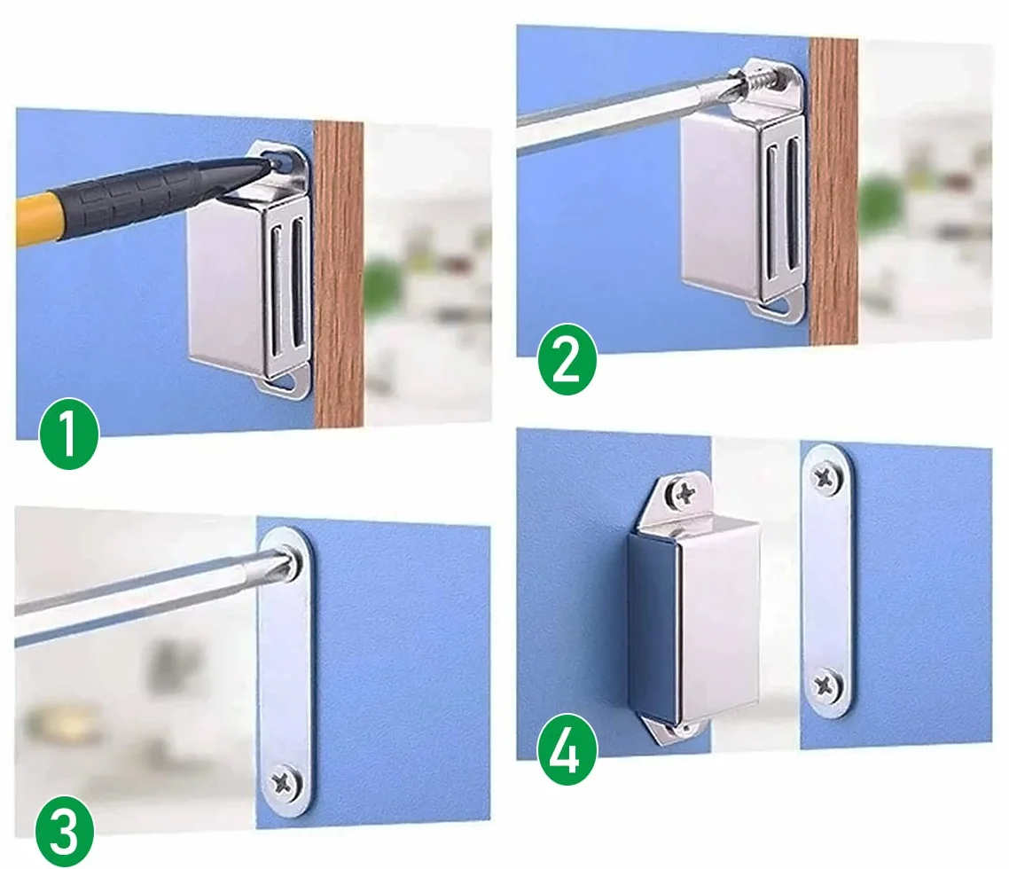 Magnetyczny zaczep do drzwi ze stali nierdzewnej 4 sztuki