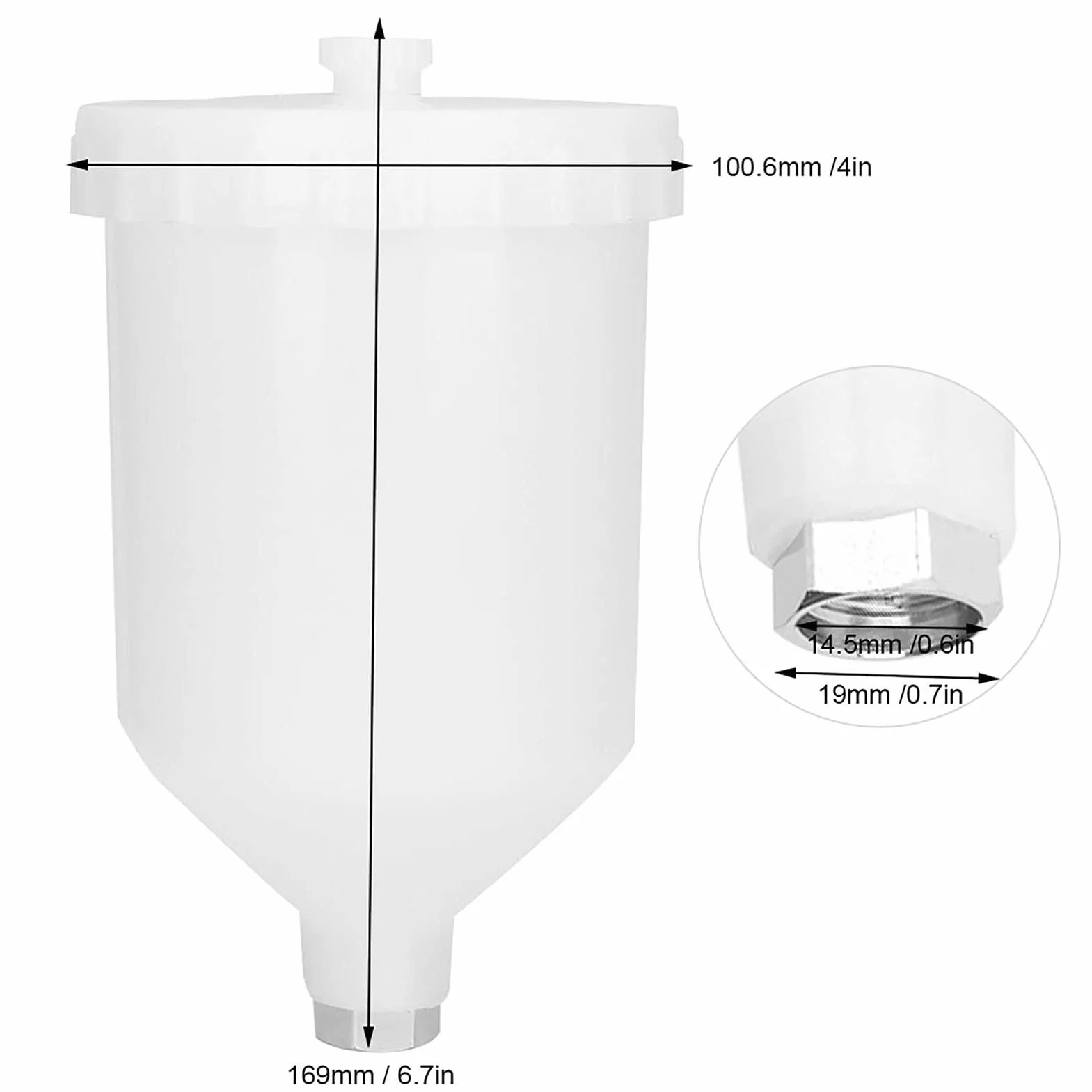 Pistolet natryskowy 600ml HVLP Vaso ze stali nierdzewnej