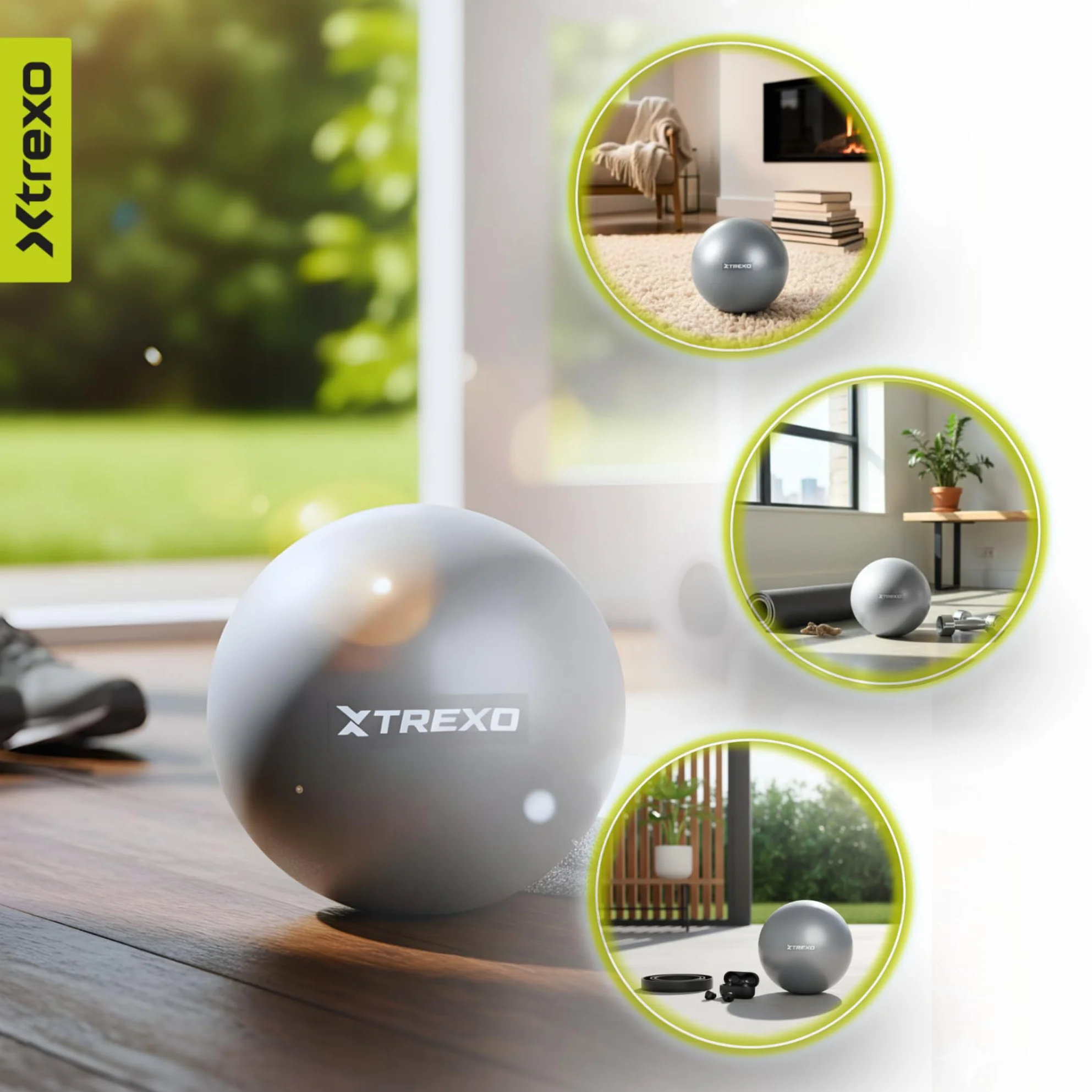 TREXO Mini piłka gimnastyczna o średnicy 20 cm, wyprodukowana z PCW, trwała i odporna na zużycie piłka treningowa, lekka i łatwa do przenoszenia, idealna do fitnessu