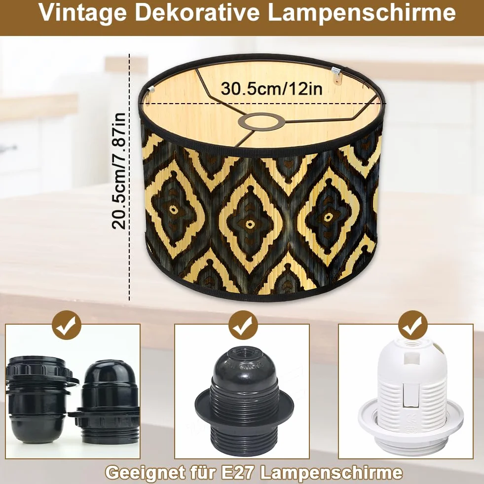 Lampy ścienne bambusowe dekoracyjne abażury E27 vintage duże
