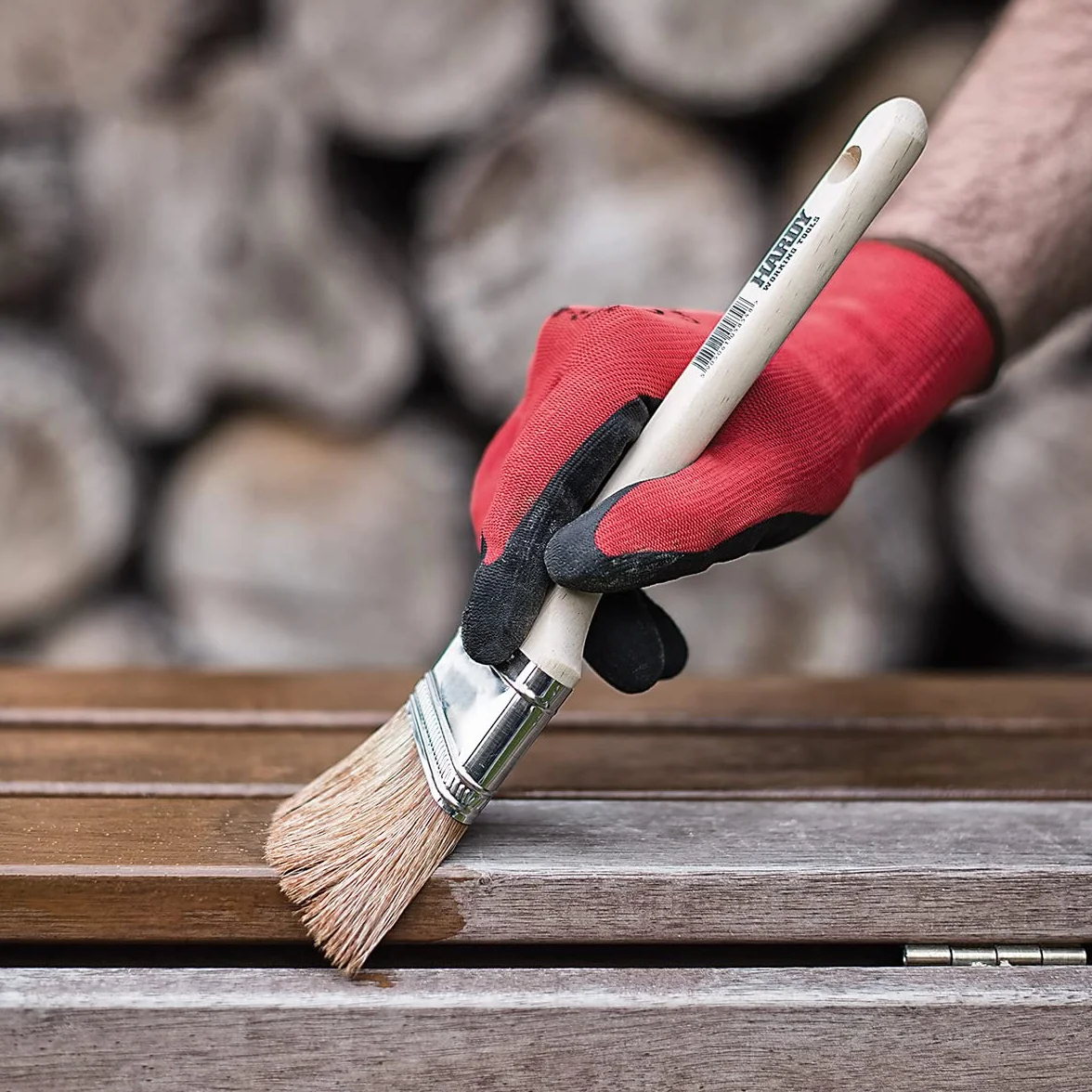 Zestaw 6 pędzli malarskich 3 płaskie 3 okrągłe 1,5" 2" 4" 6" włosie naturalne