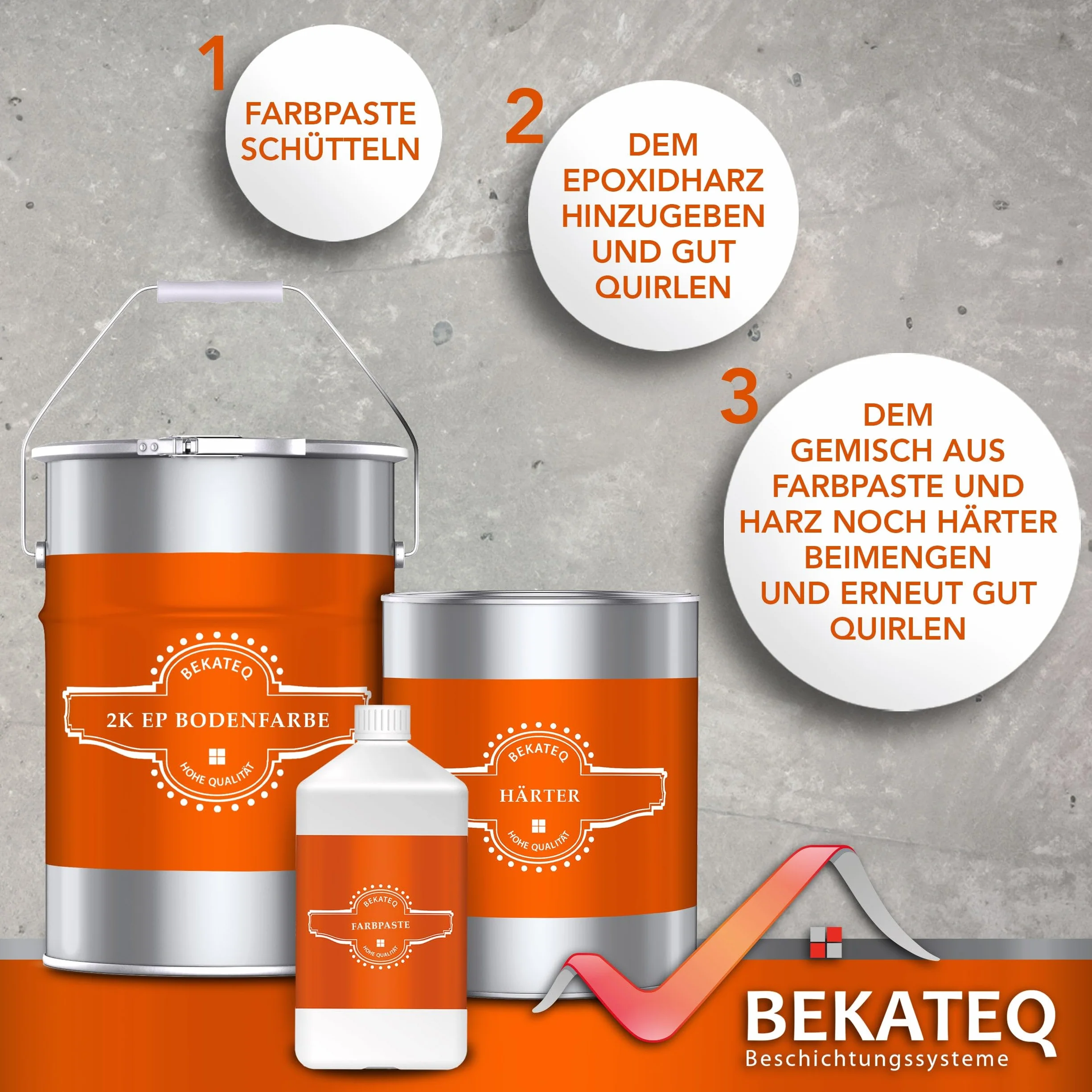 BEKATEQ 2-składnikowa żywica epoksydowa szara krzemionkowa 10 kg farba podłogowa UV samoodpowietrzająca bezzapachowa powłoka