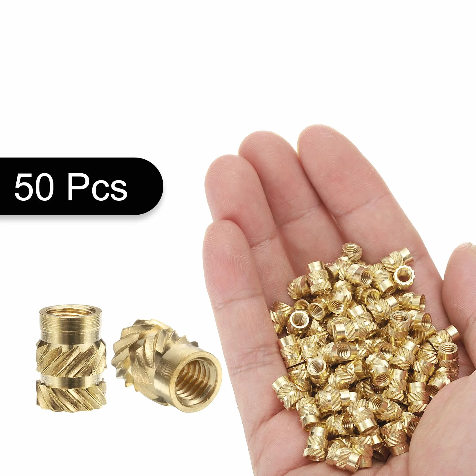 Mosiężne wkładki gwintowane M4 x 8 mm termoosadzona do druku 3D, nakrętki radełkowane OD 6 mm