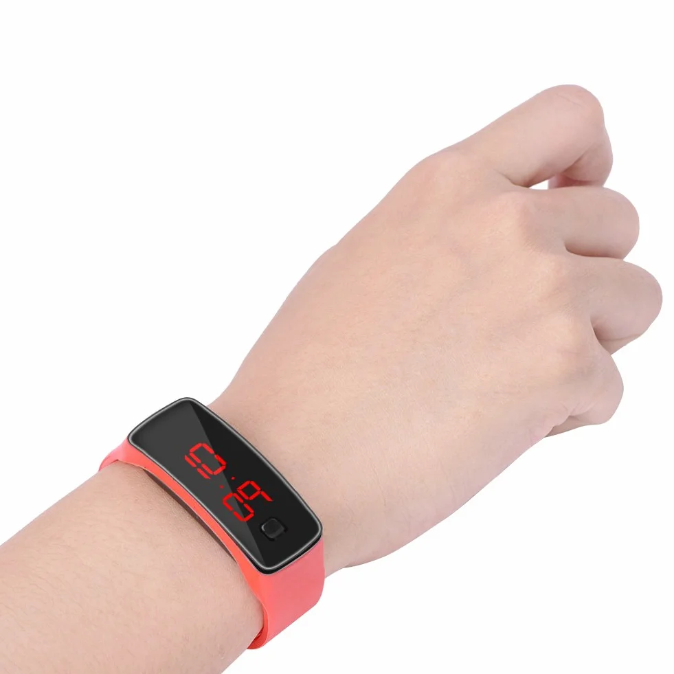 Ejoyous Inteligentny zegarek, elektroniczny wyświetlacz LED, sportowy zegarek cyfrowy z silikonowym paskiem, dla mężczyzn i kobiet, smartwatch z 12-godzinną tarczą do biegania na zewnątrz i wewnątrz