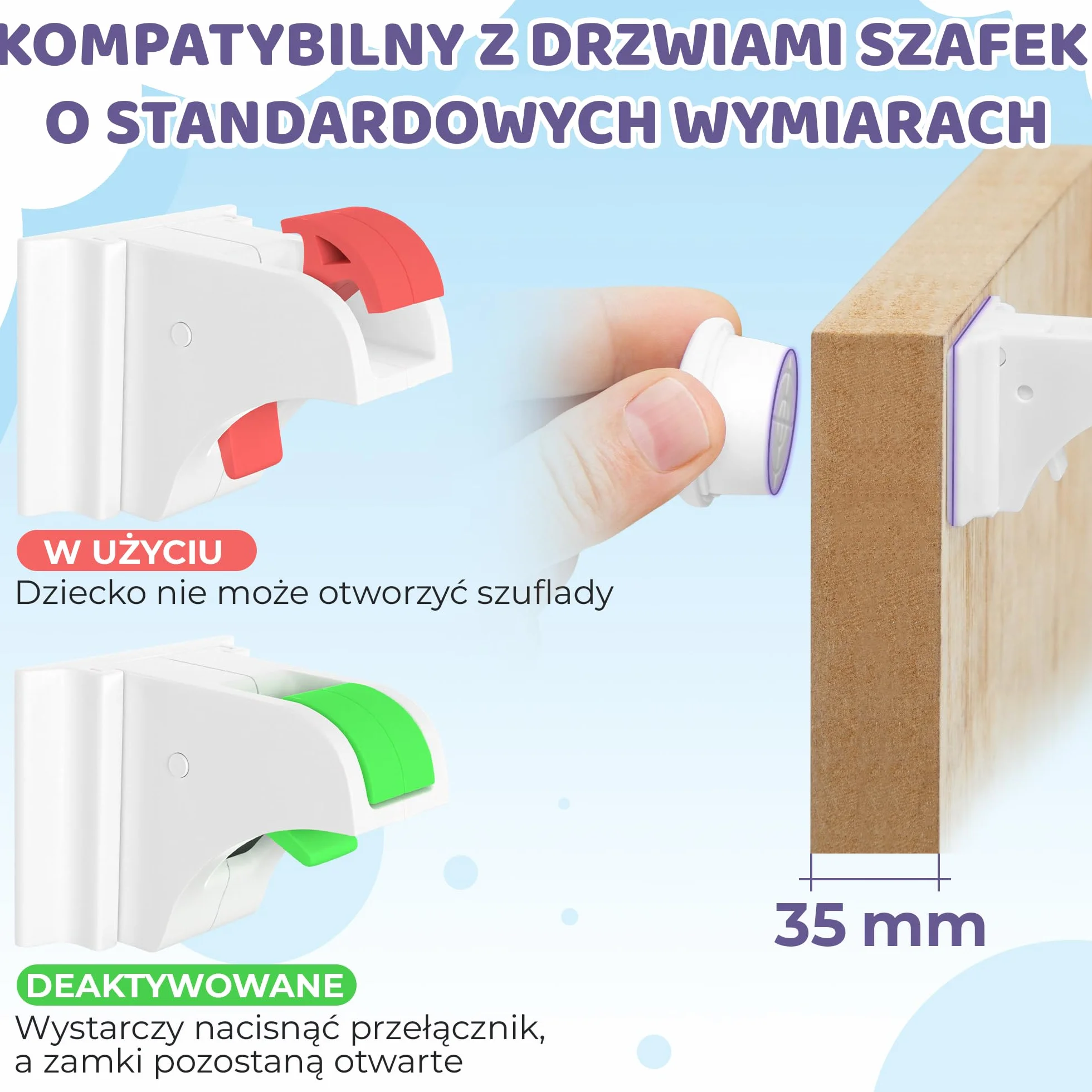 Magnetyczna Blokada dla Dzieci 12 Zamków 3 Klucze Niewidoczny Zamek Magnetyczny do Szafek i Szuflad Zabezpieczenie bez Wiercenia