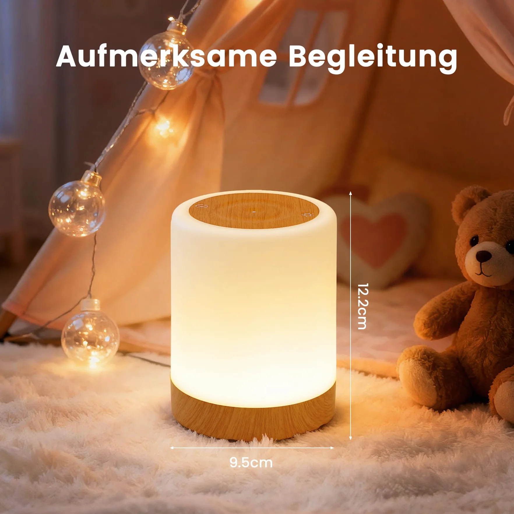 Bonsery Lampka nocna dotykowa ściemniana 3000 mAh akumulatorowa 256 kolorów 4 tryby z timerem