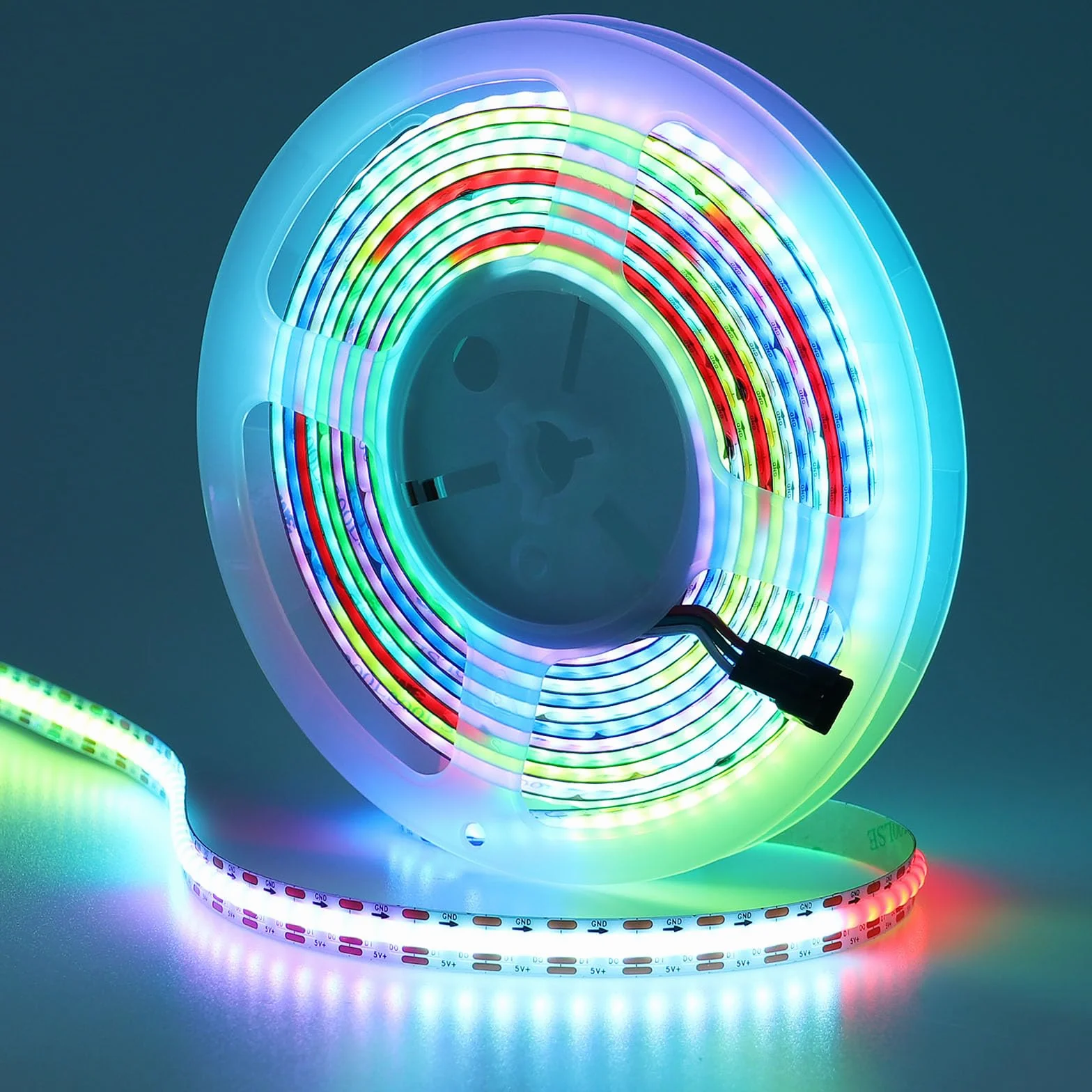 GOMING Taśma LED COB WS2812B 5V 5M Adresowalny Kolor Marzeń IP20 800LEDs Białe PCB Elastyczny Pasek LED do DIY Dekoracji Domu