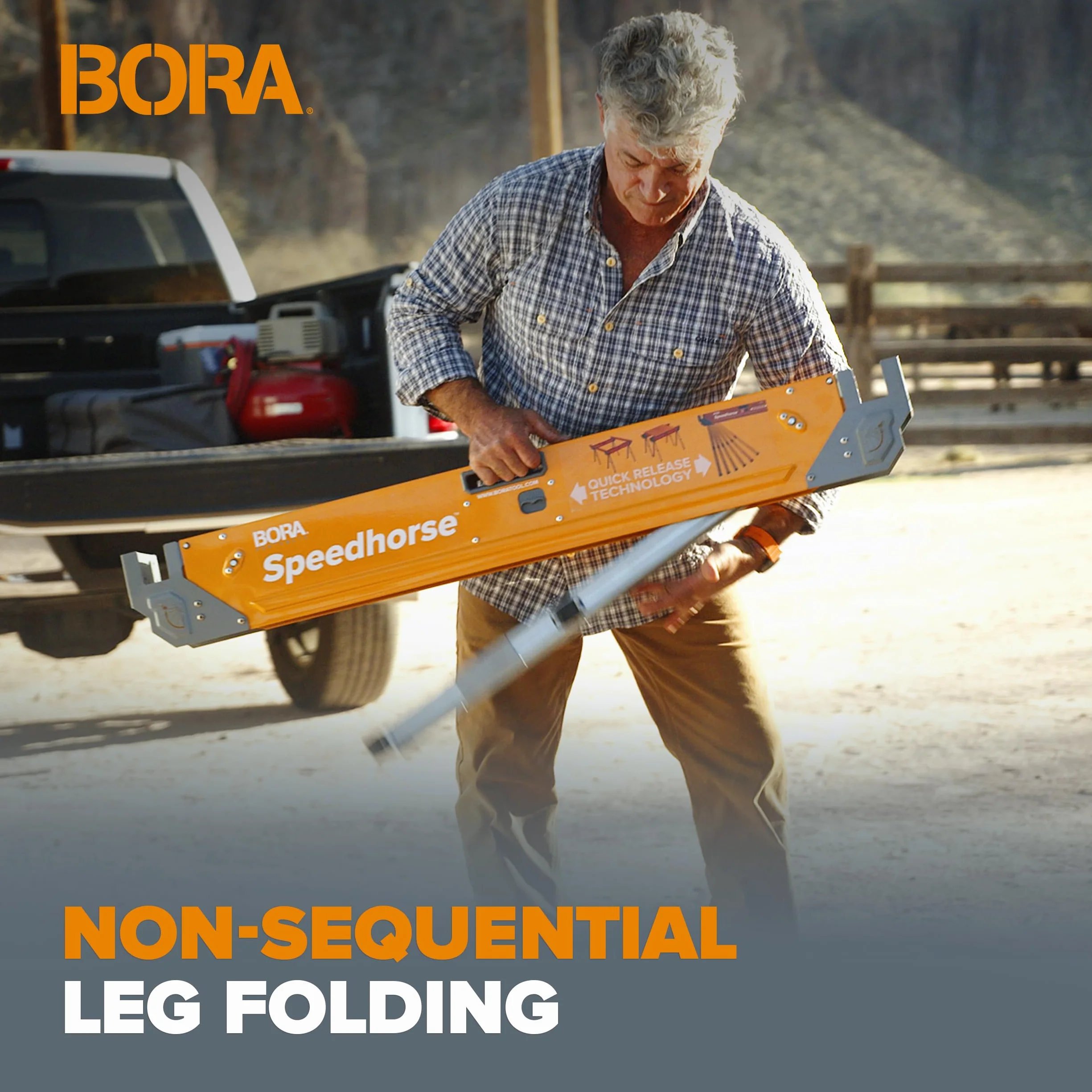Bora Portamate Speedhorse XT PM-4550T dwa kozły regulowane 75-90 cm metalowy wierzch