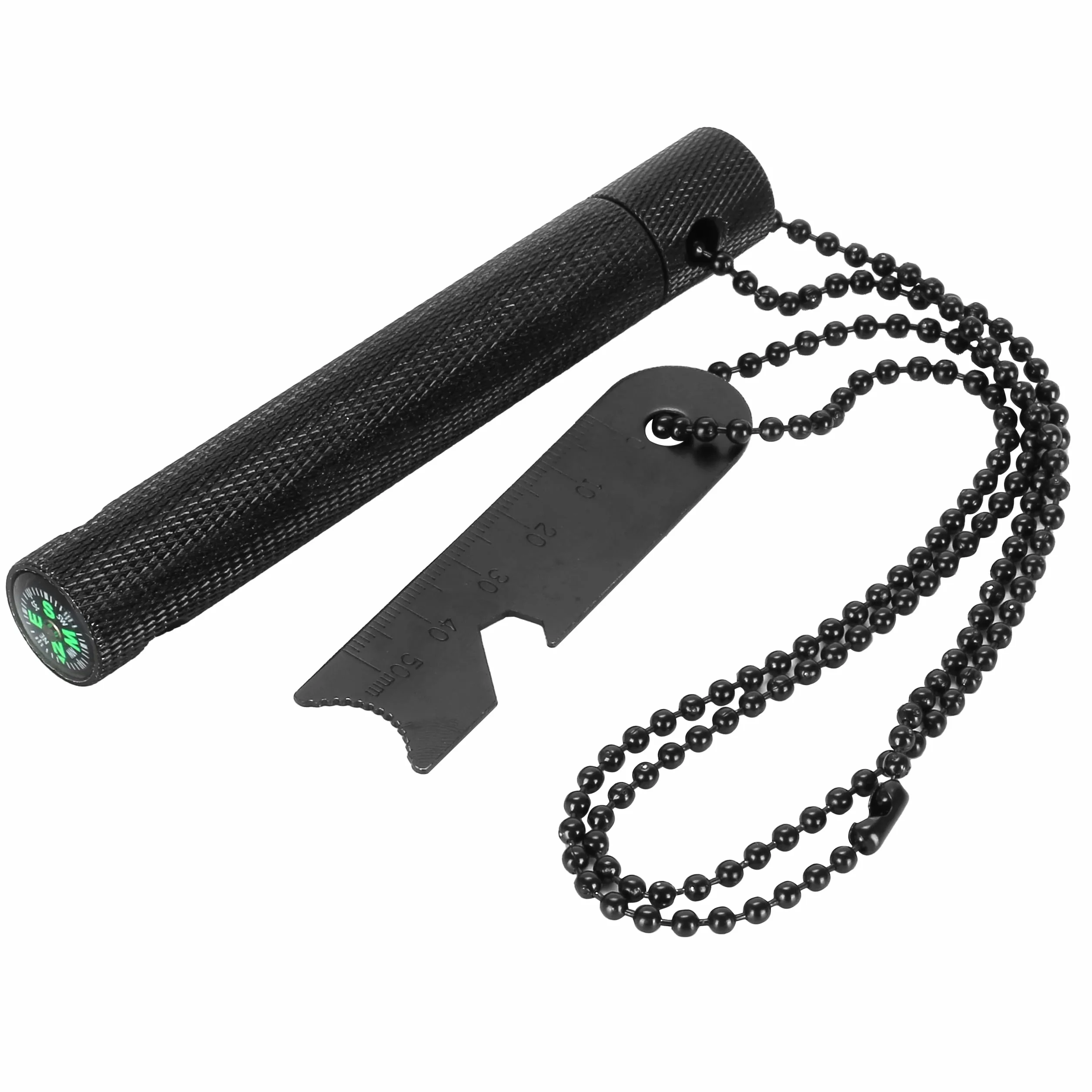 Krzesiwo krzesiwo w wytrzymałej aluminiowej obudowie w kolorze srebrnym lub czarnym, długość 6 cm 9000
