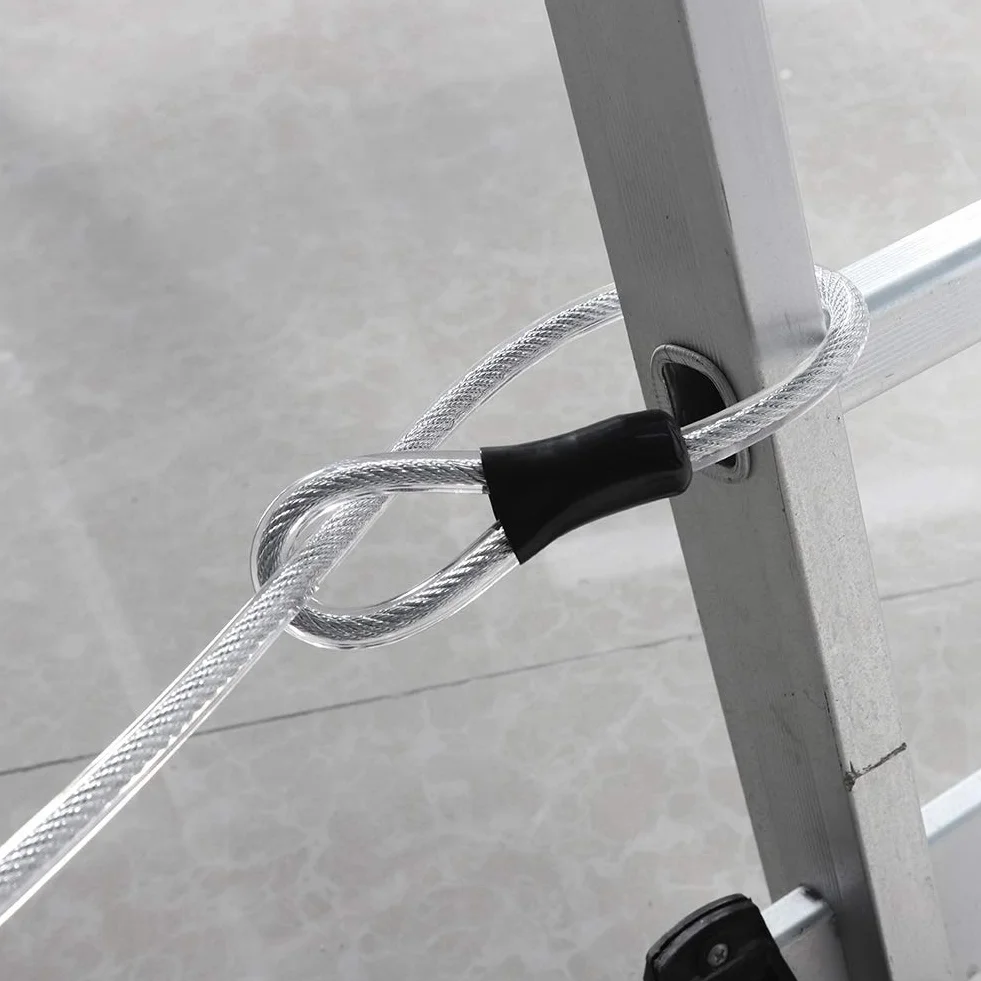 Kabel stalowy zabezpieczający pętlami 120 cm 8 m do zamka U kłódki
